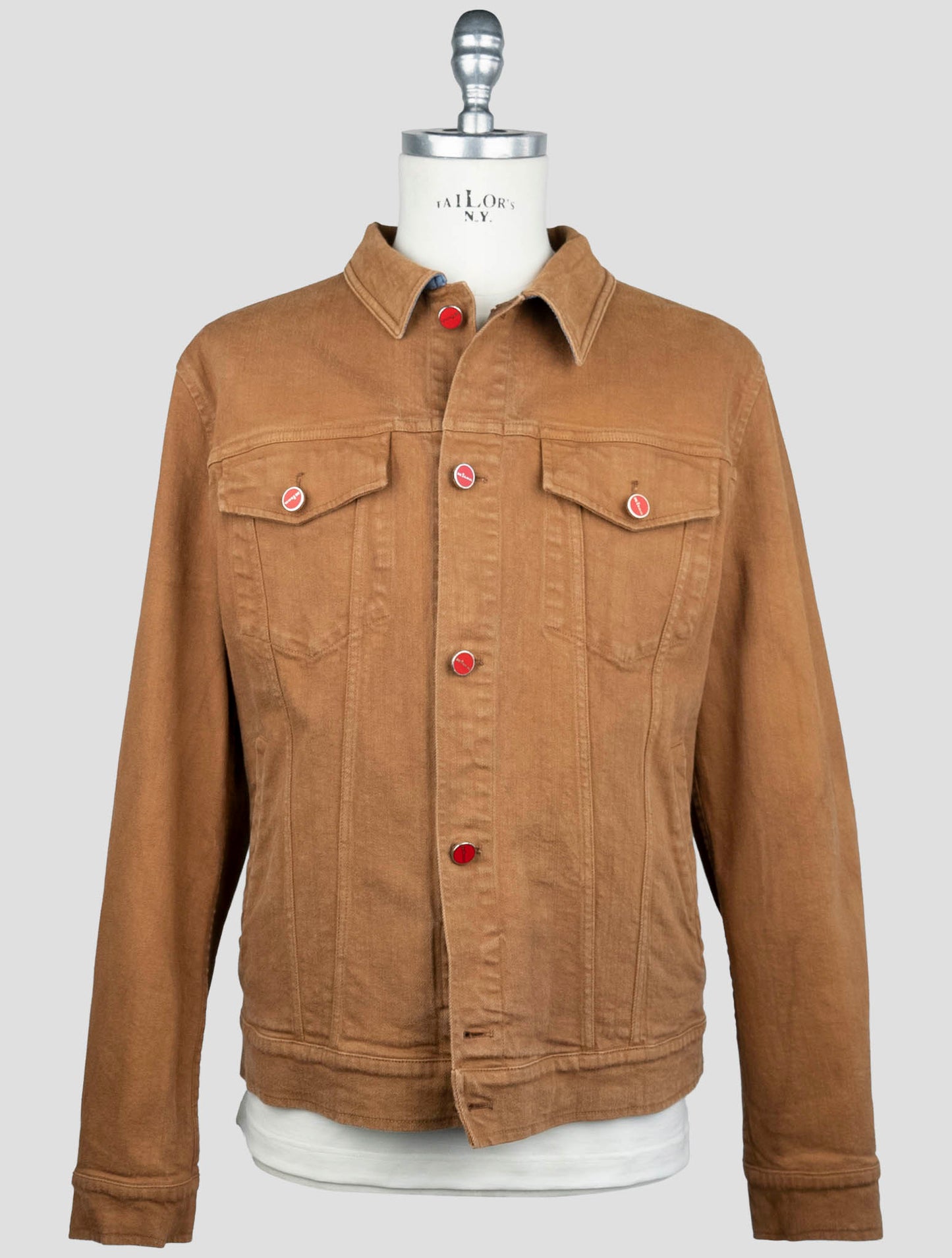 Kiton Blue Cotton Ea Coat