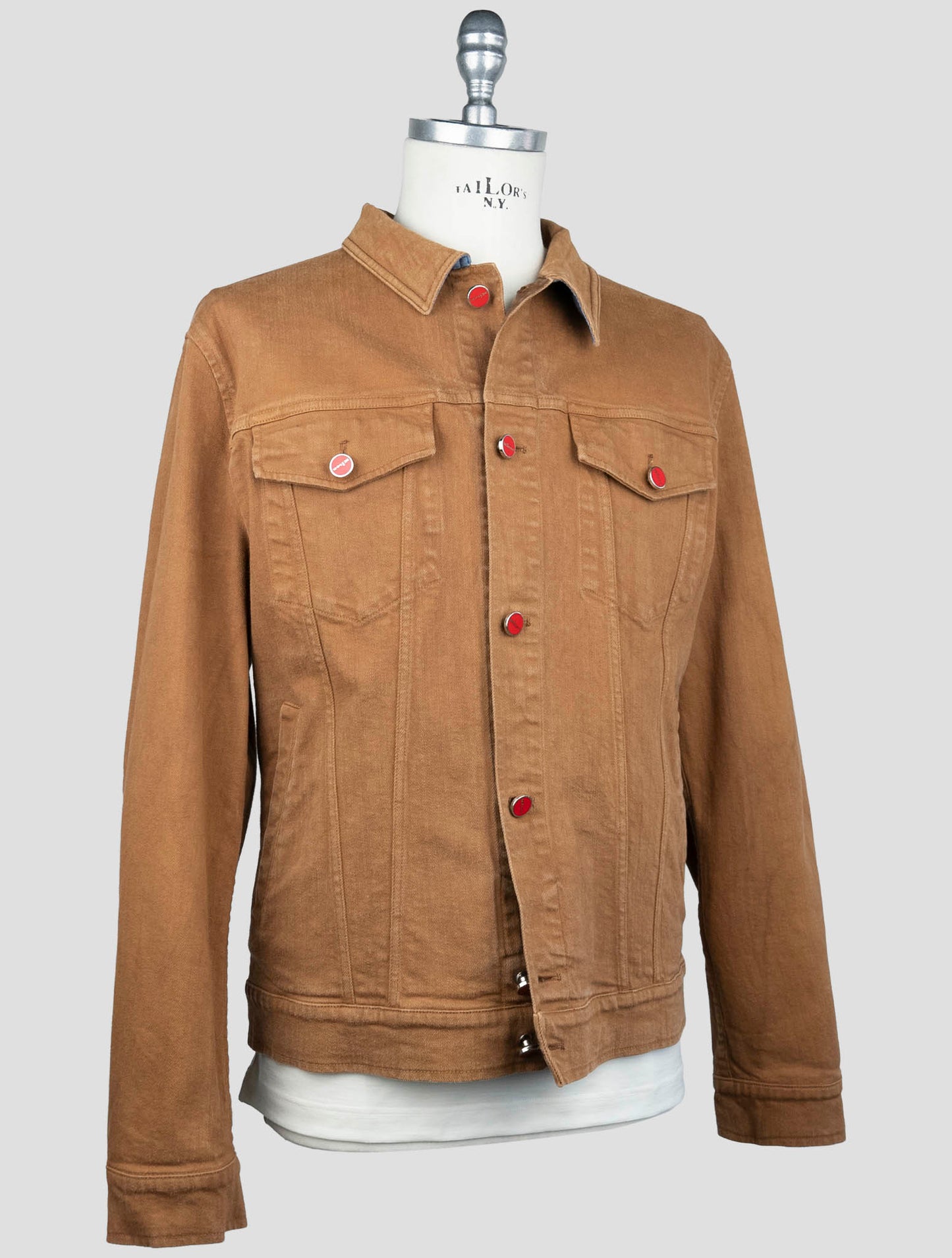 Kiton Blue Cotton Ea Coat