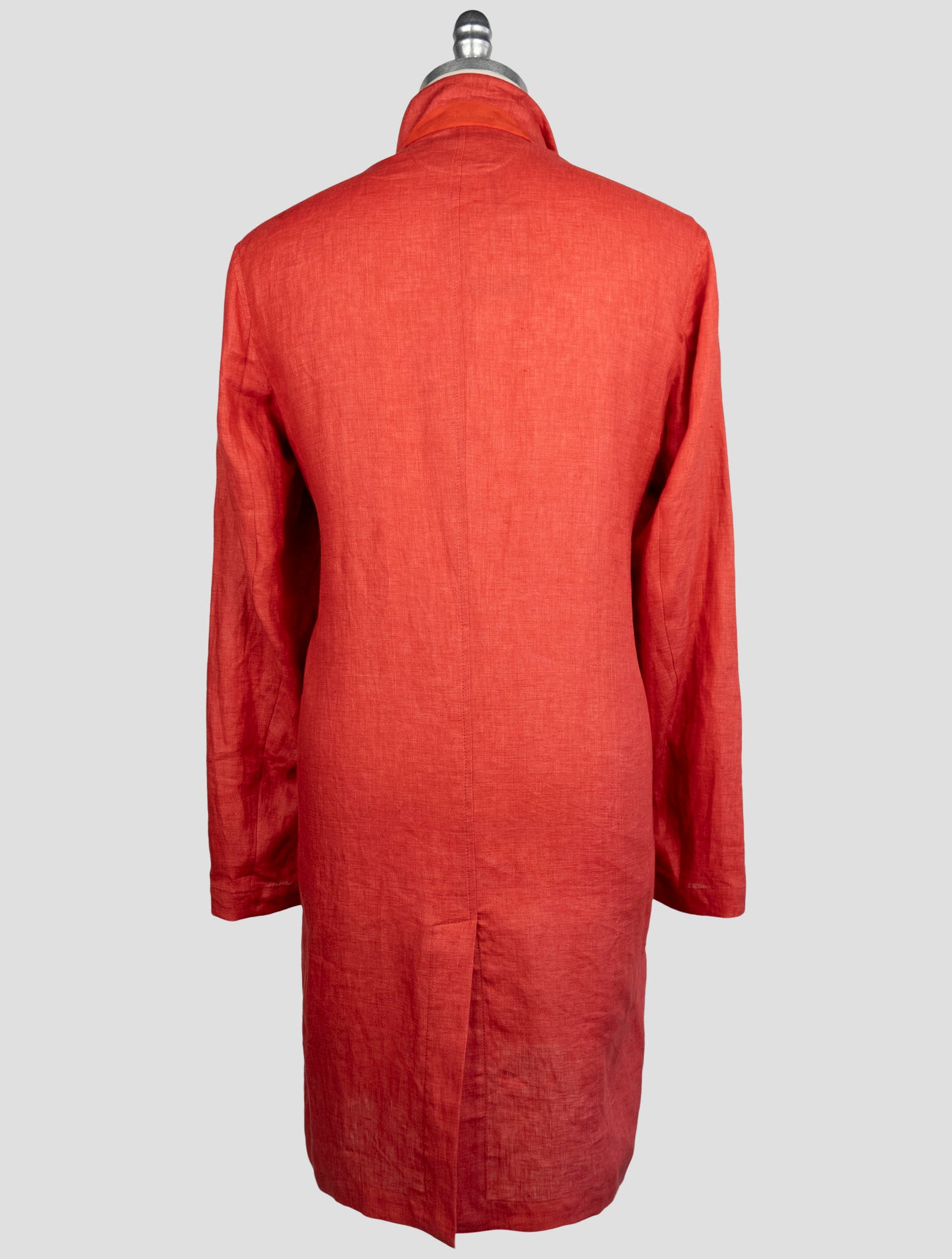 Kiton Red Linen Overcoat