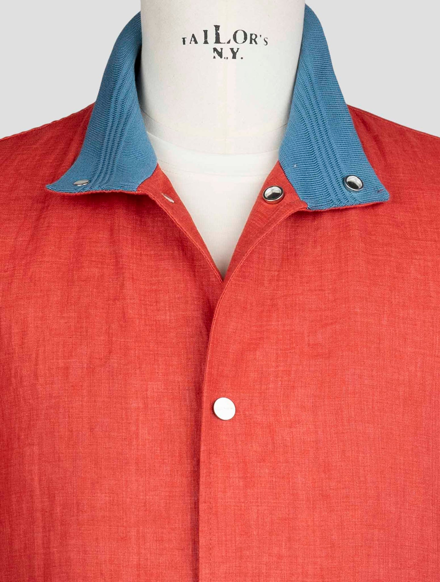 Kiton Red Linen Overcoat