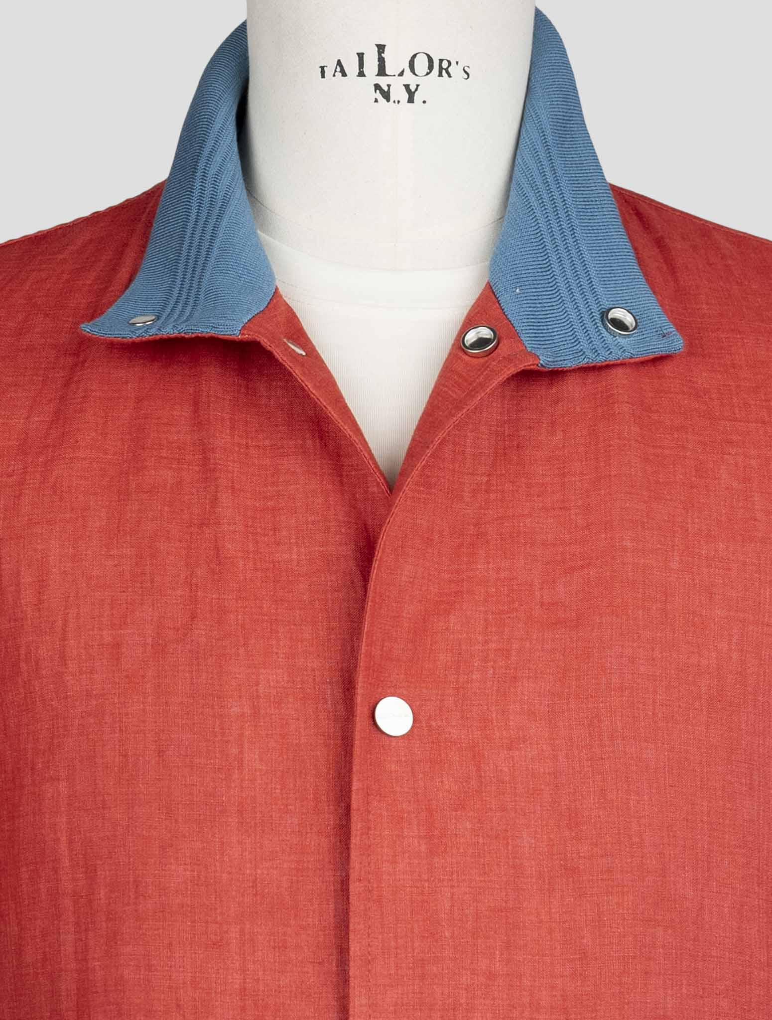 Kiton Red Linen Overcoat