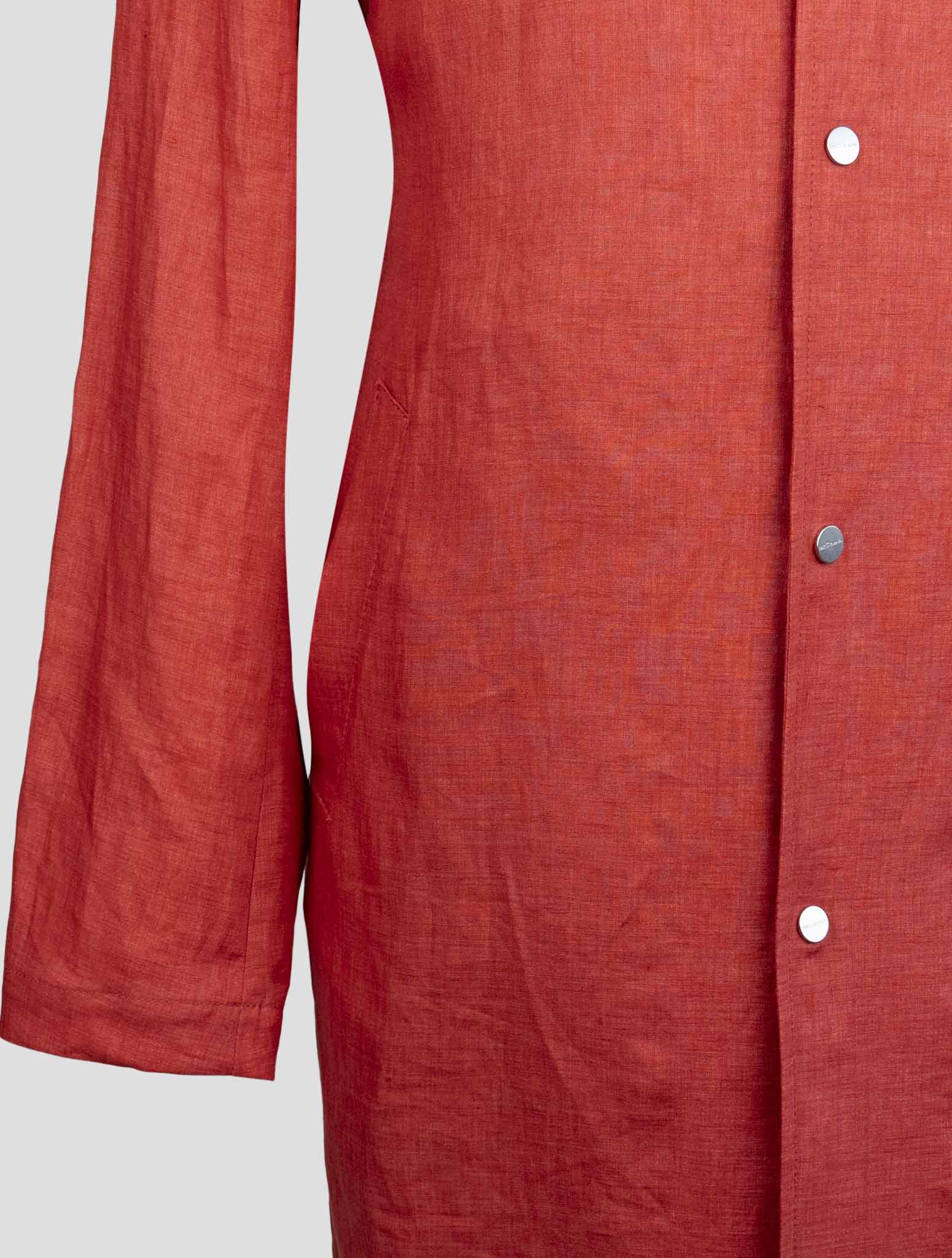 Kiton Red Linen Overcoat