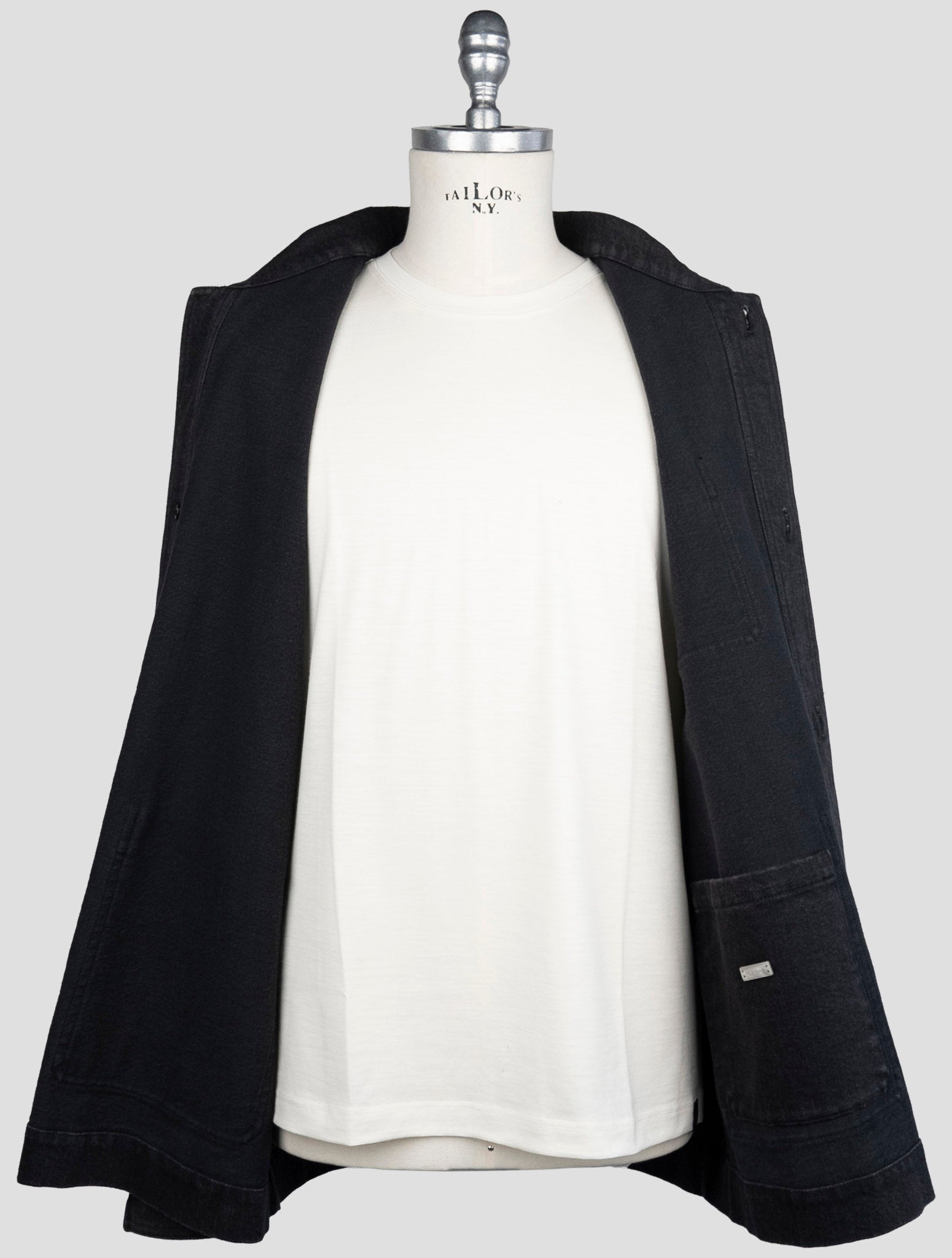 Kiton Black Cotton Ea Coat