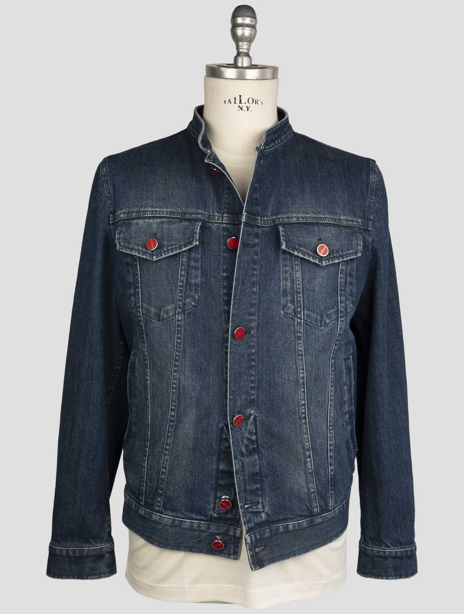 Kiton Blue Cotton Ea Coat