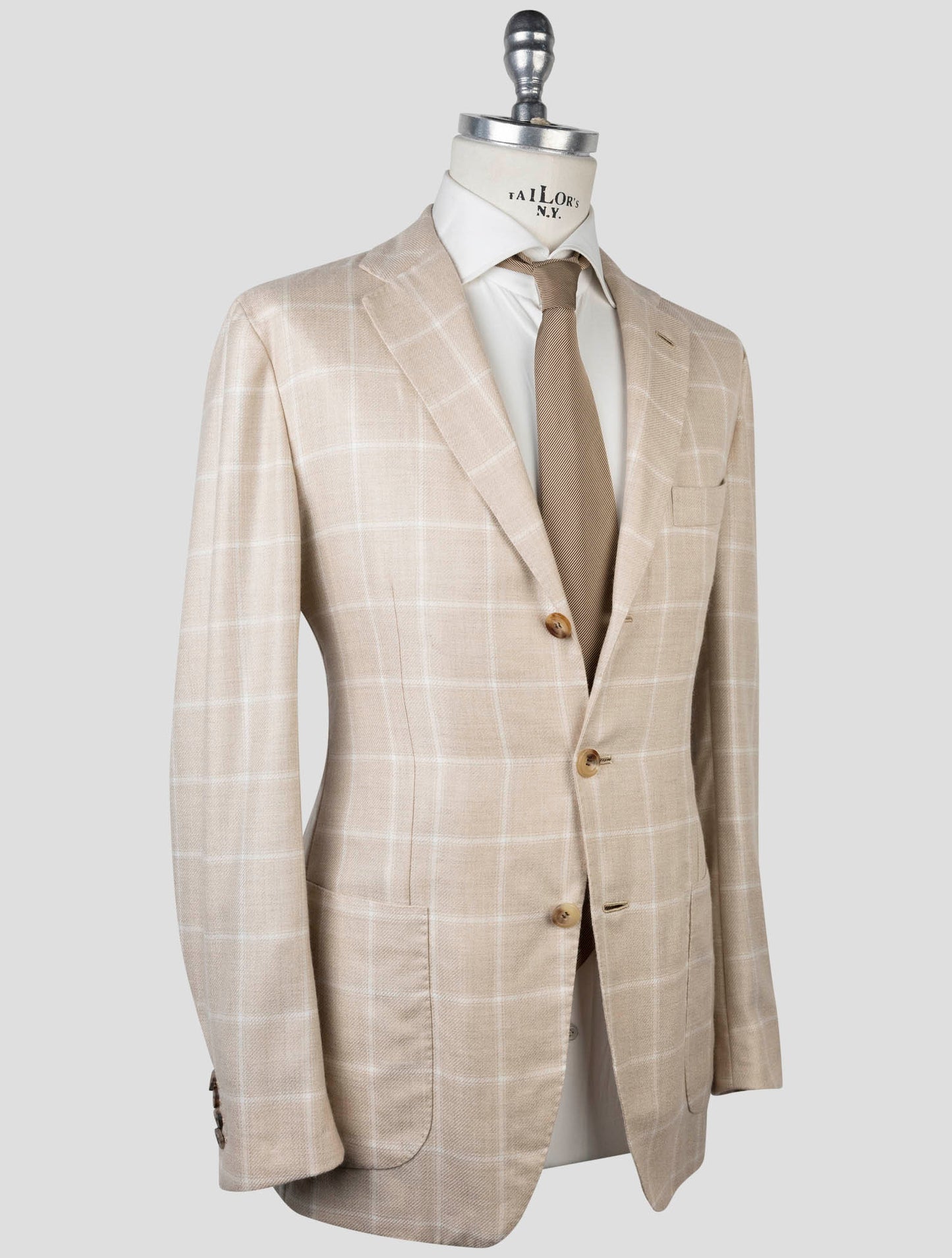 Kiton Beige Cashmere Silk Blazer