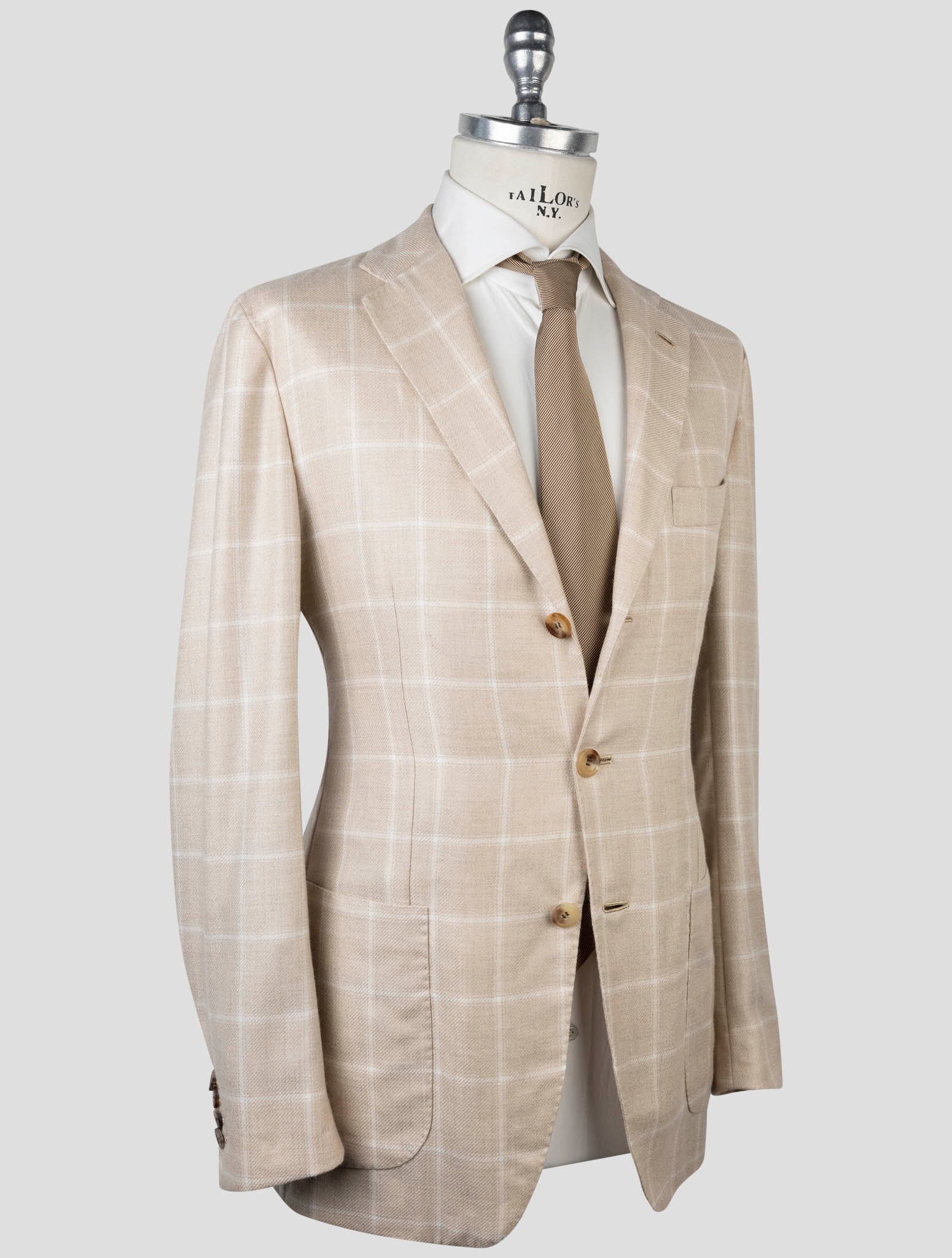 Kiton Beige Cashmere Silk Blazer