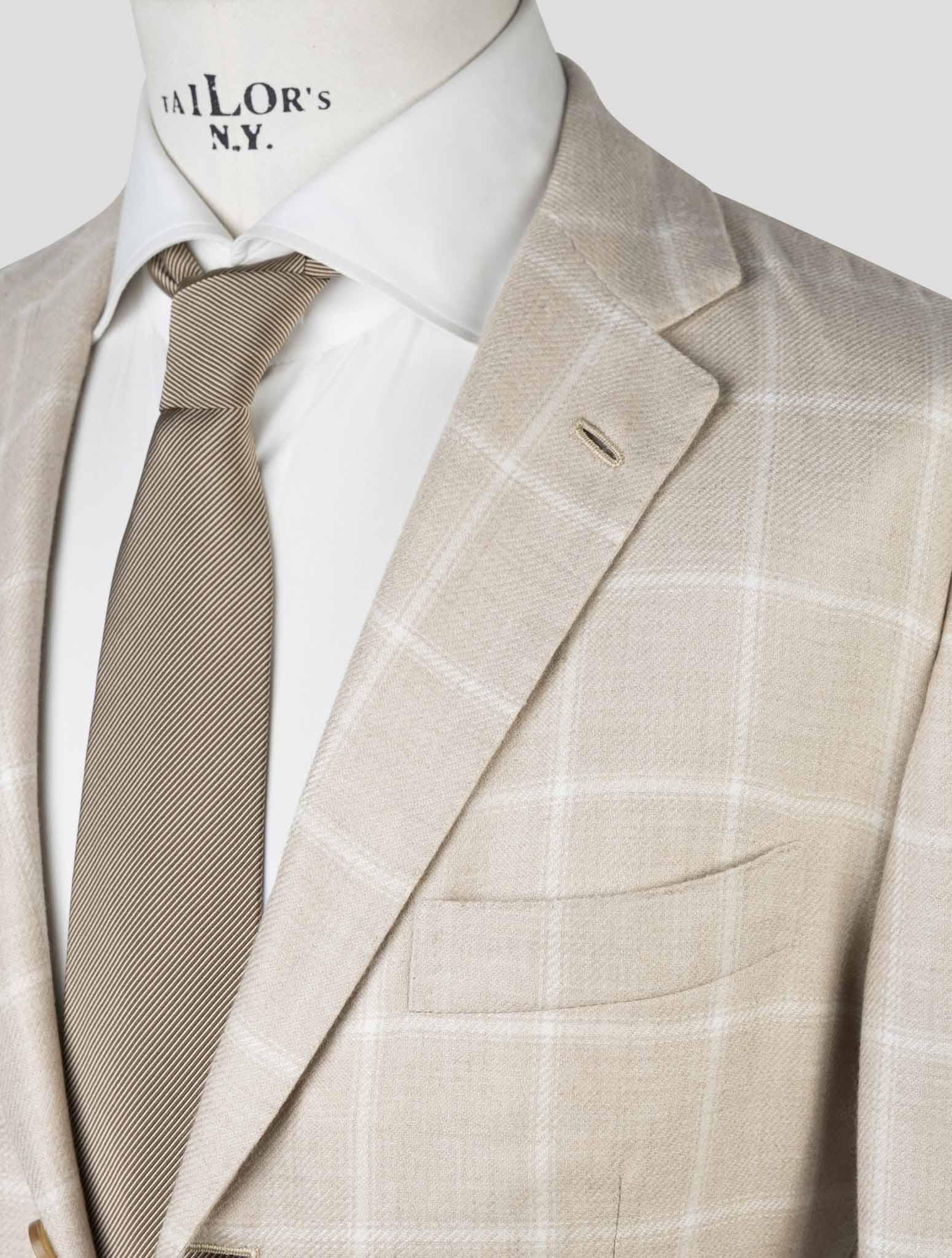 Kiton Beige Cashmere Silk Blazer