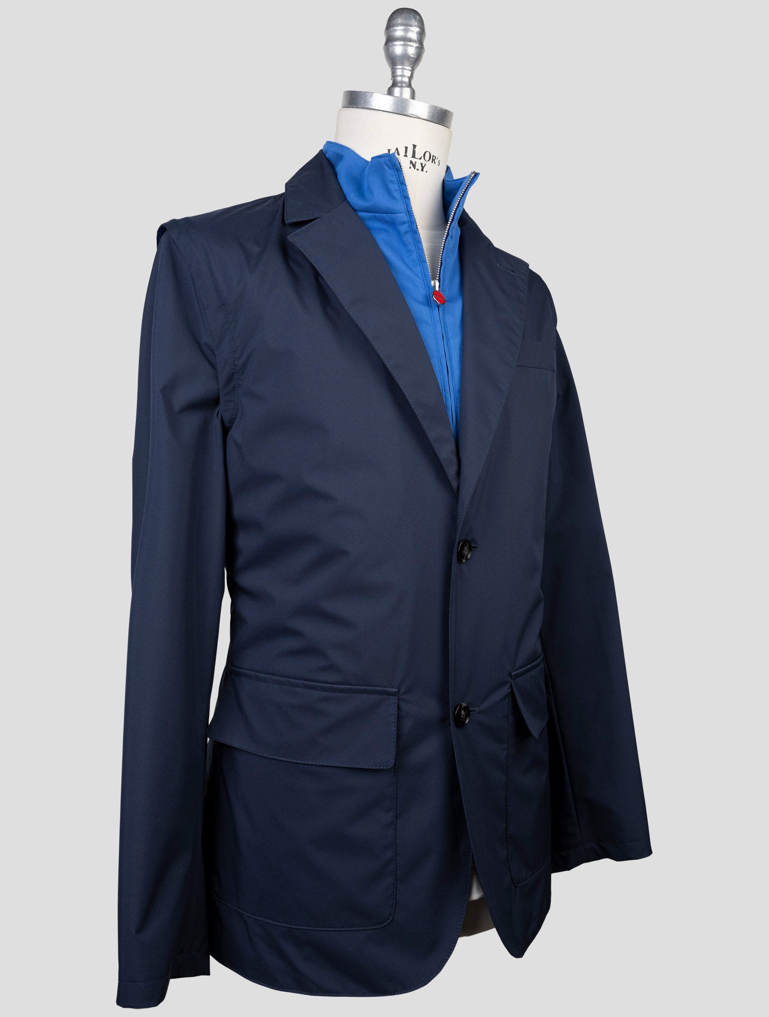 Kiton Blue Pl Pu Coat