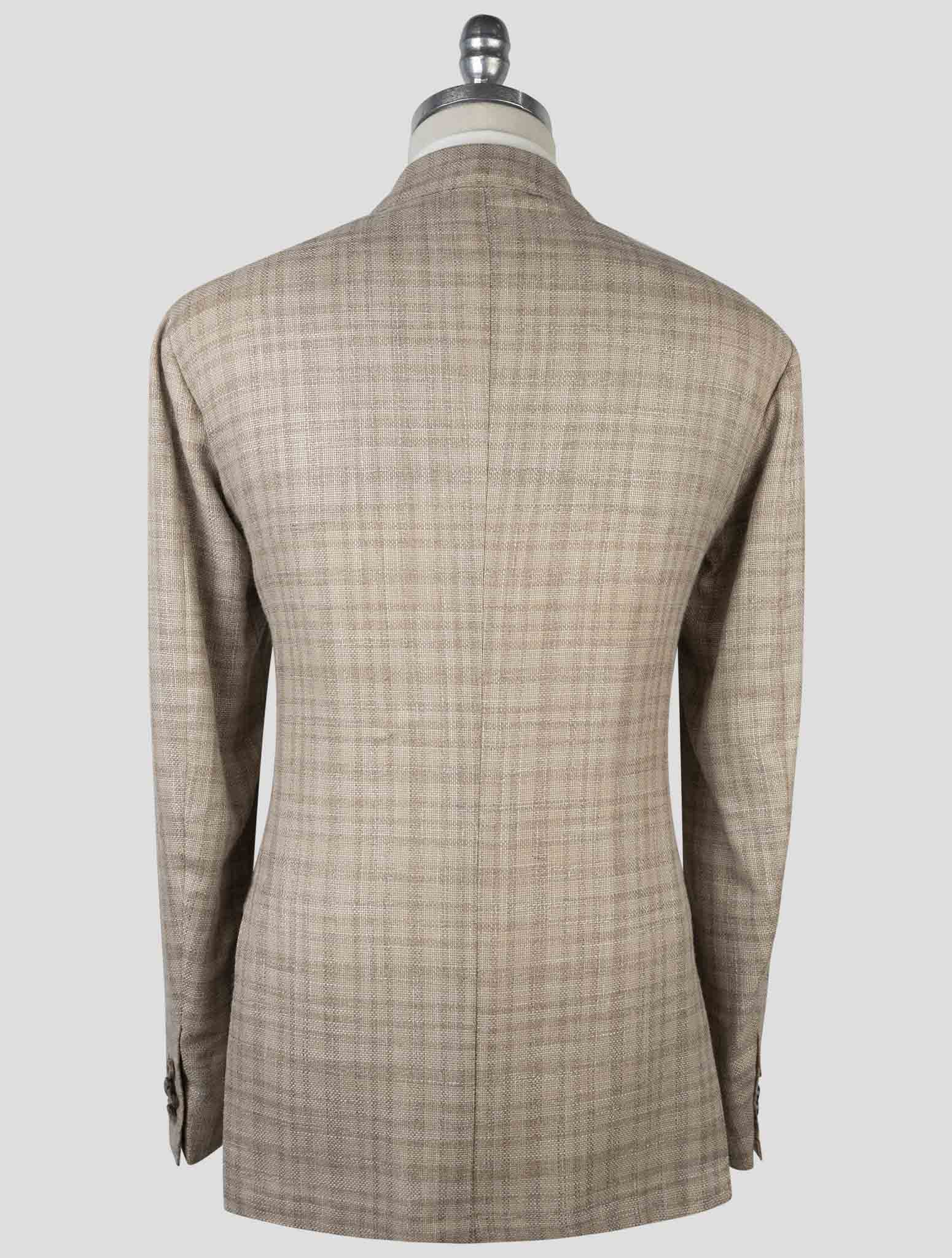 Kiton Brown Cashmere Virgin Wool Silk Linen Blazer