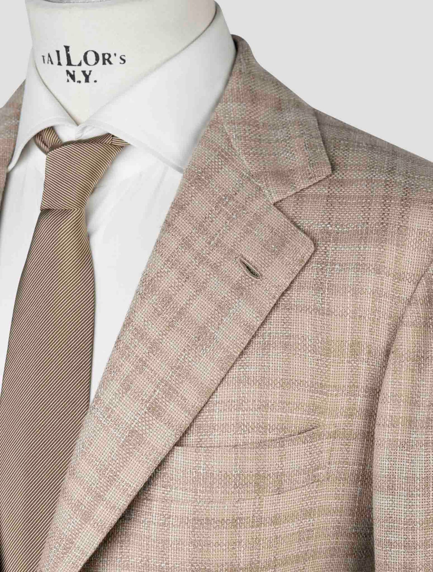 Kiton Brown Cashmere Virgin Wool Silk Linen Blazer