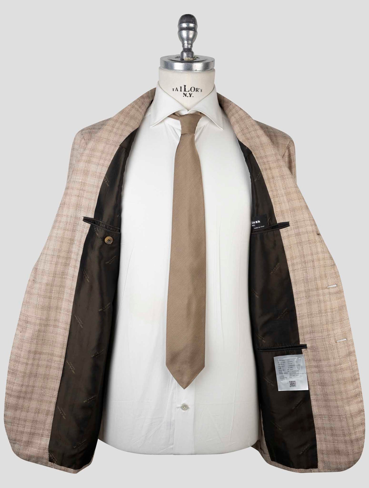 Kiton Brown Cashmere Virgin Wool Silk Linen Blazer