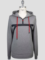 Kiton Gray Cotton Cashmere Sweater Hoodie