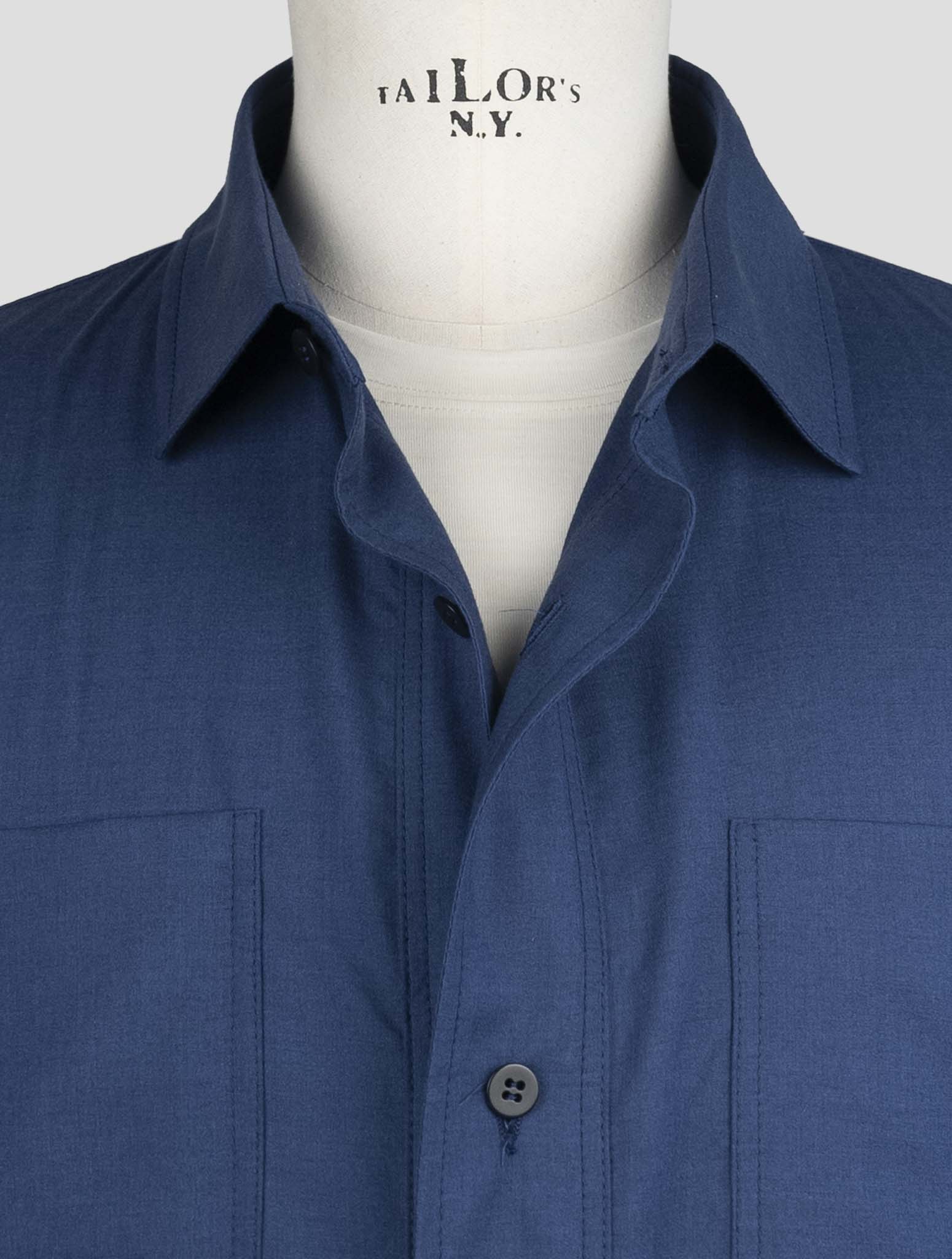 Kiton Blue Cashmere Silk Coat