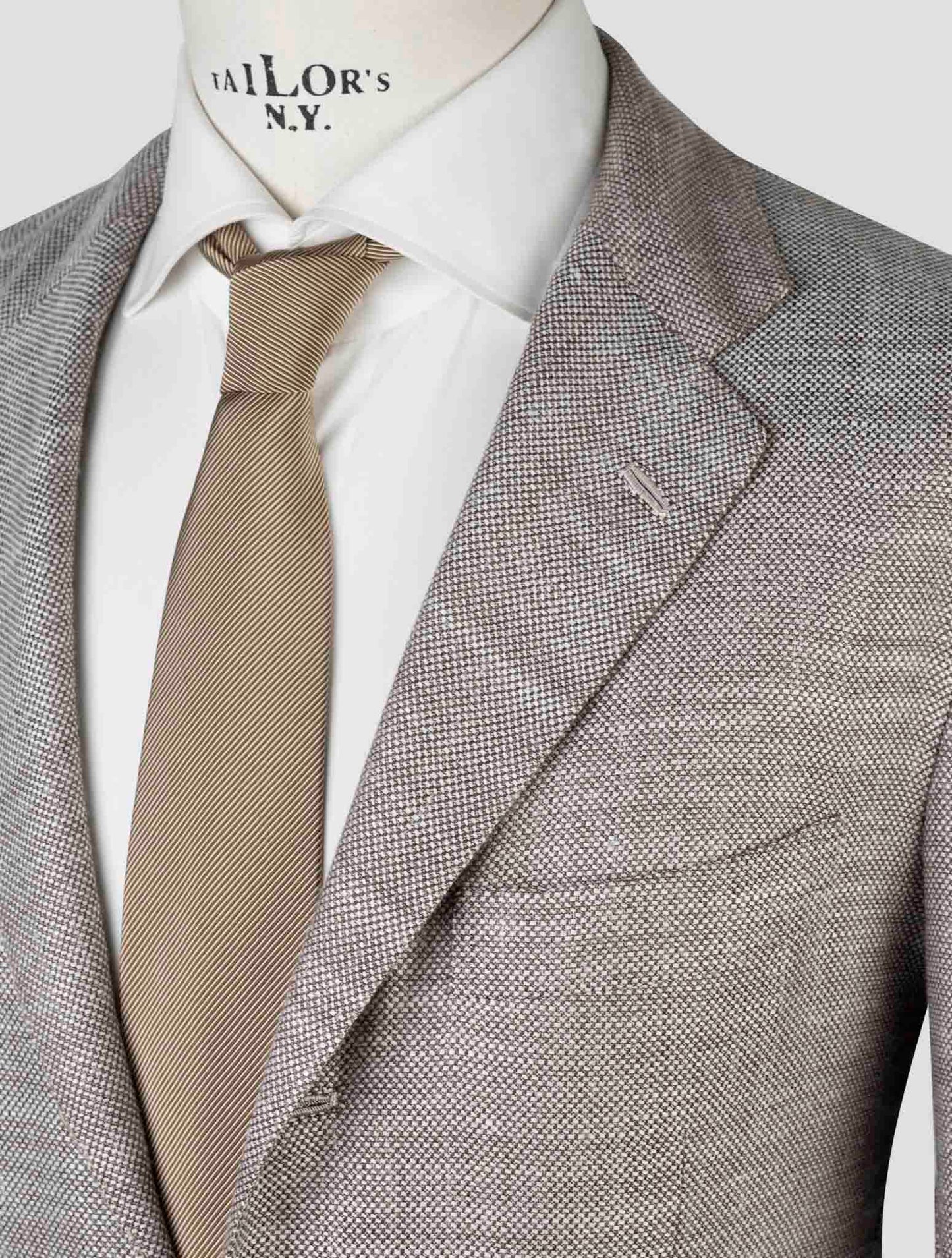Kiton Brown Cashmere Virgin Wool Silk Linen Blazer
