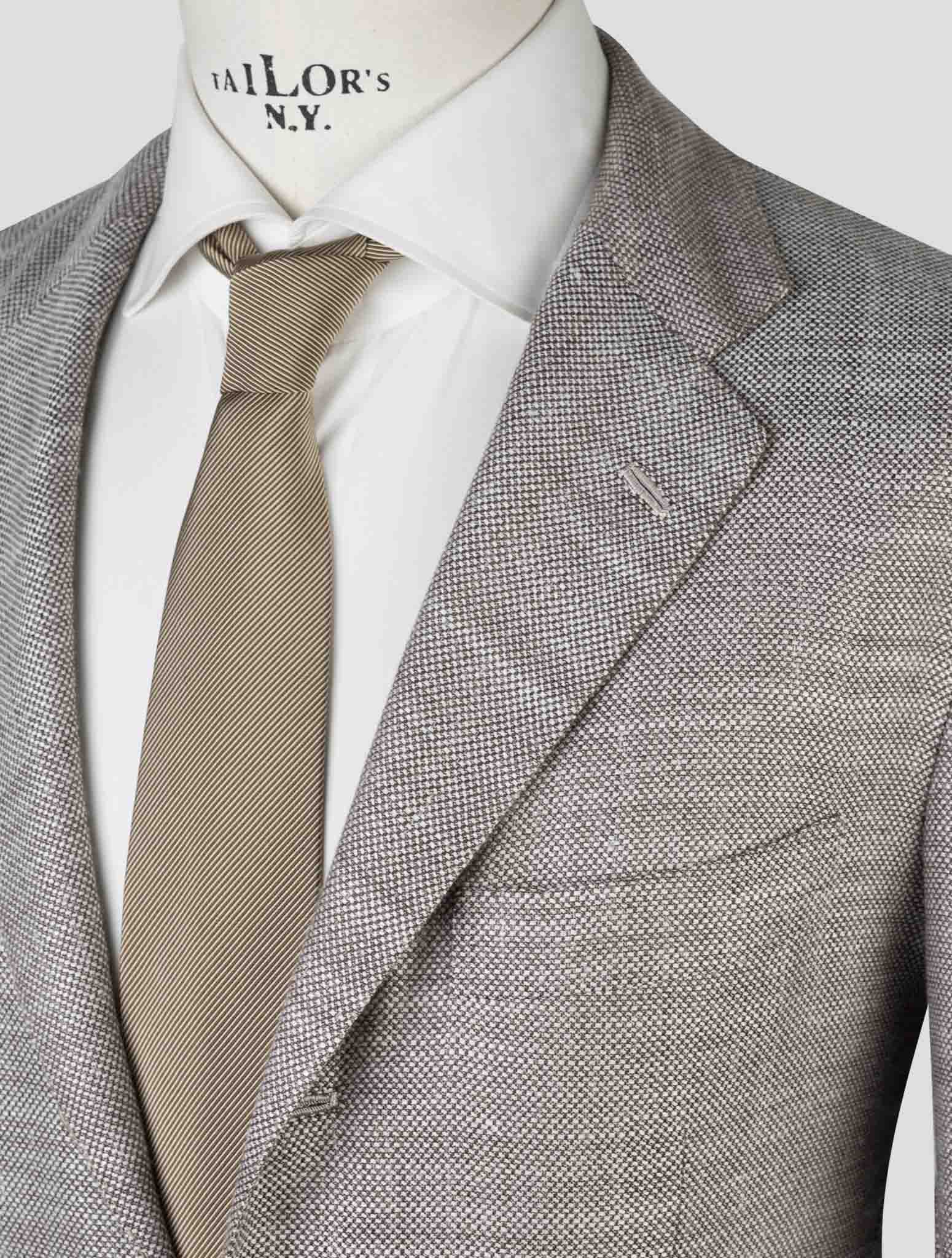 Kiton Brown Cashmere Virgin Wool Silk Linen Blazer