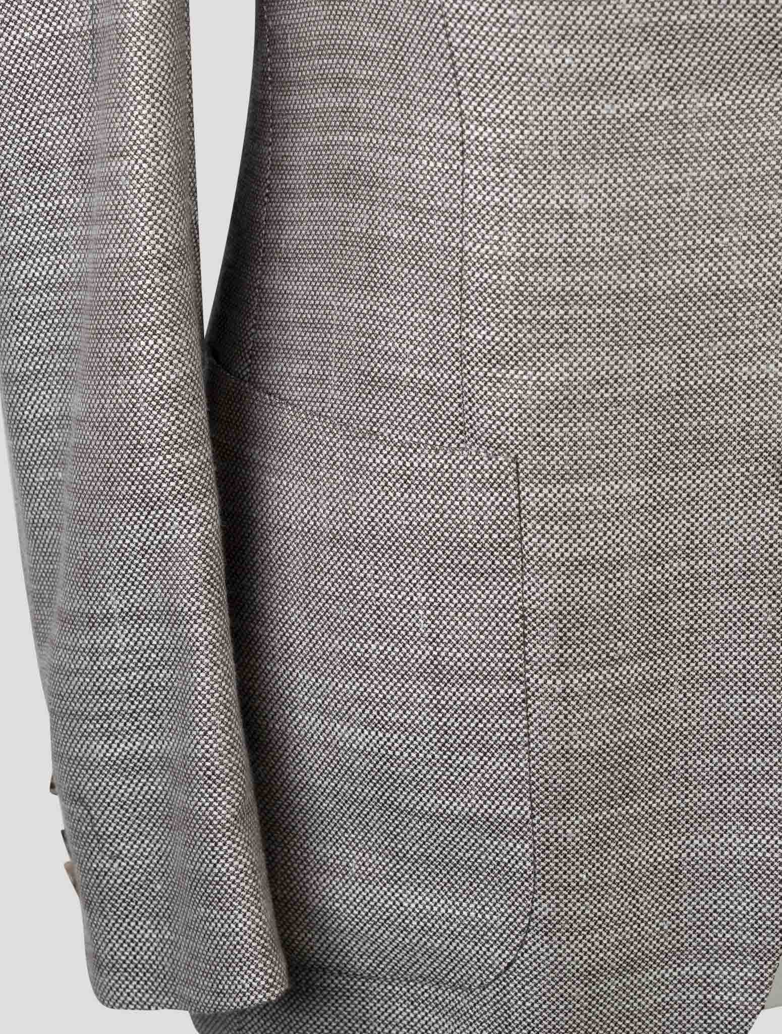 Kiton Brown Cashmere Virgin Wool Silk Linen Blazer