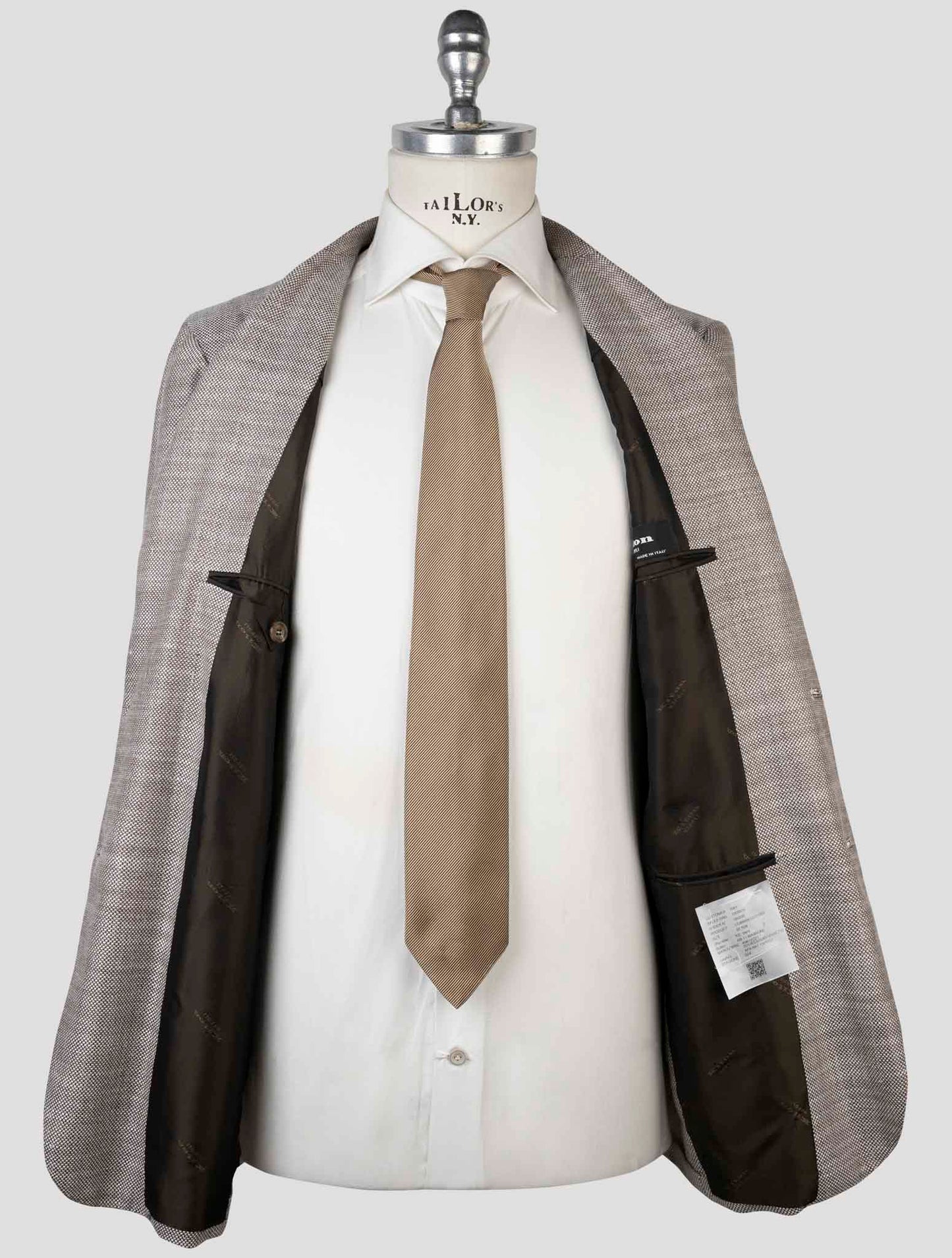 Kiton Brown Cashmere Virgin Wool Silk Linen Blazer