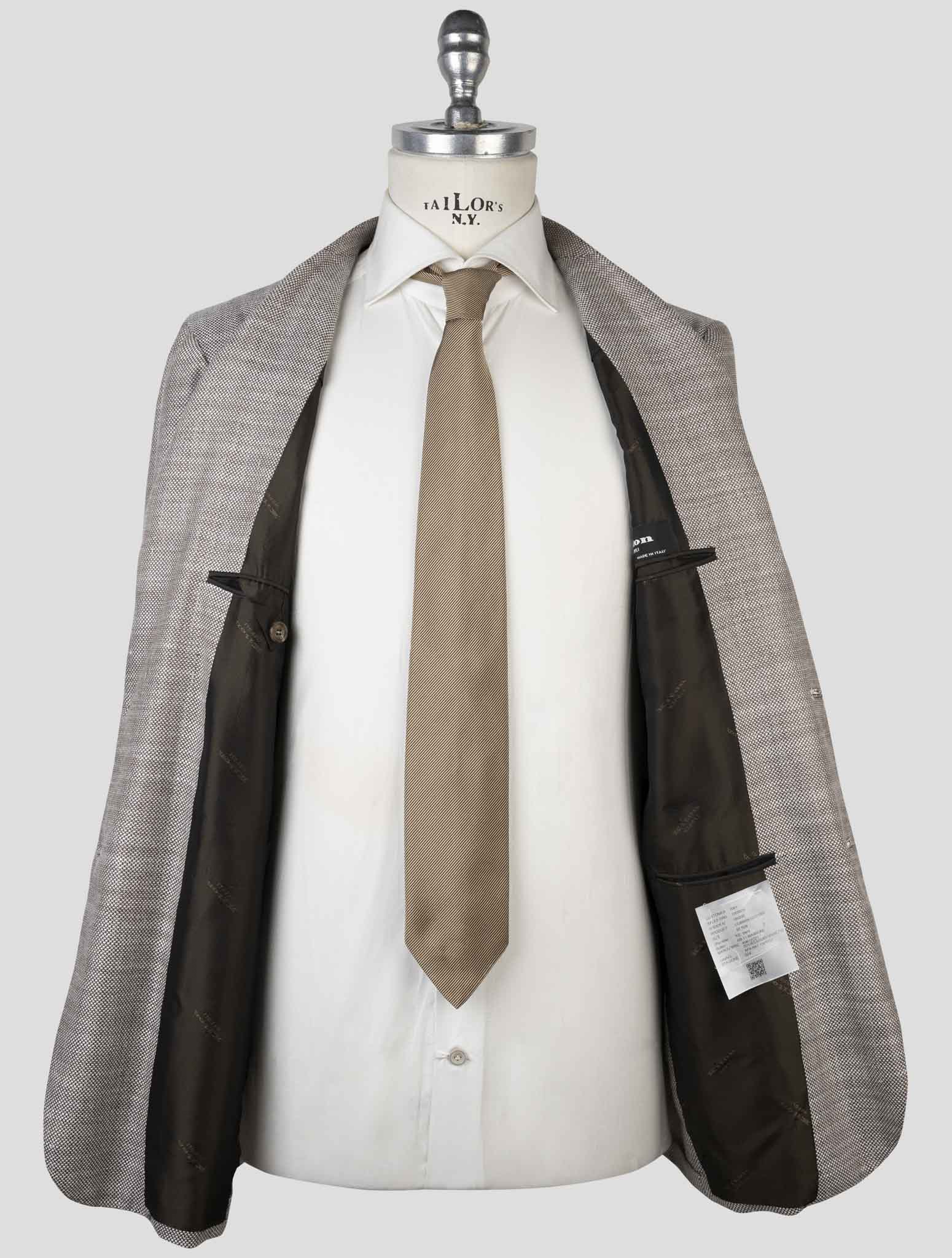 Kiton Brown Cashmere Virgin Wool Silk Linen Blazer