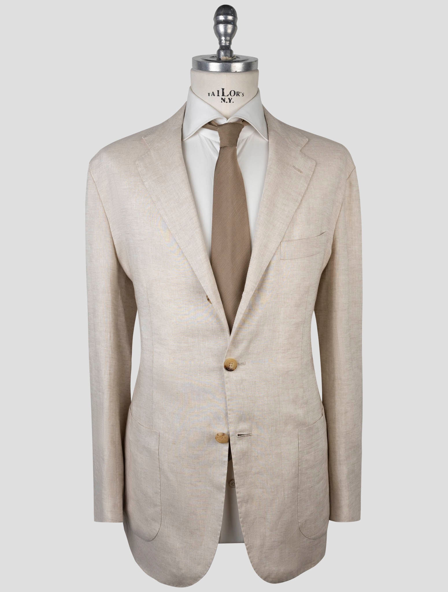 Kiton beige linen blazer