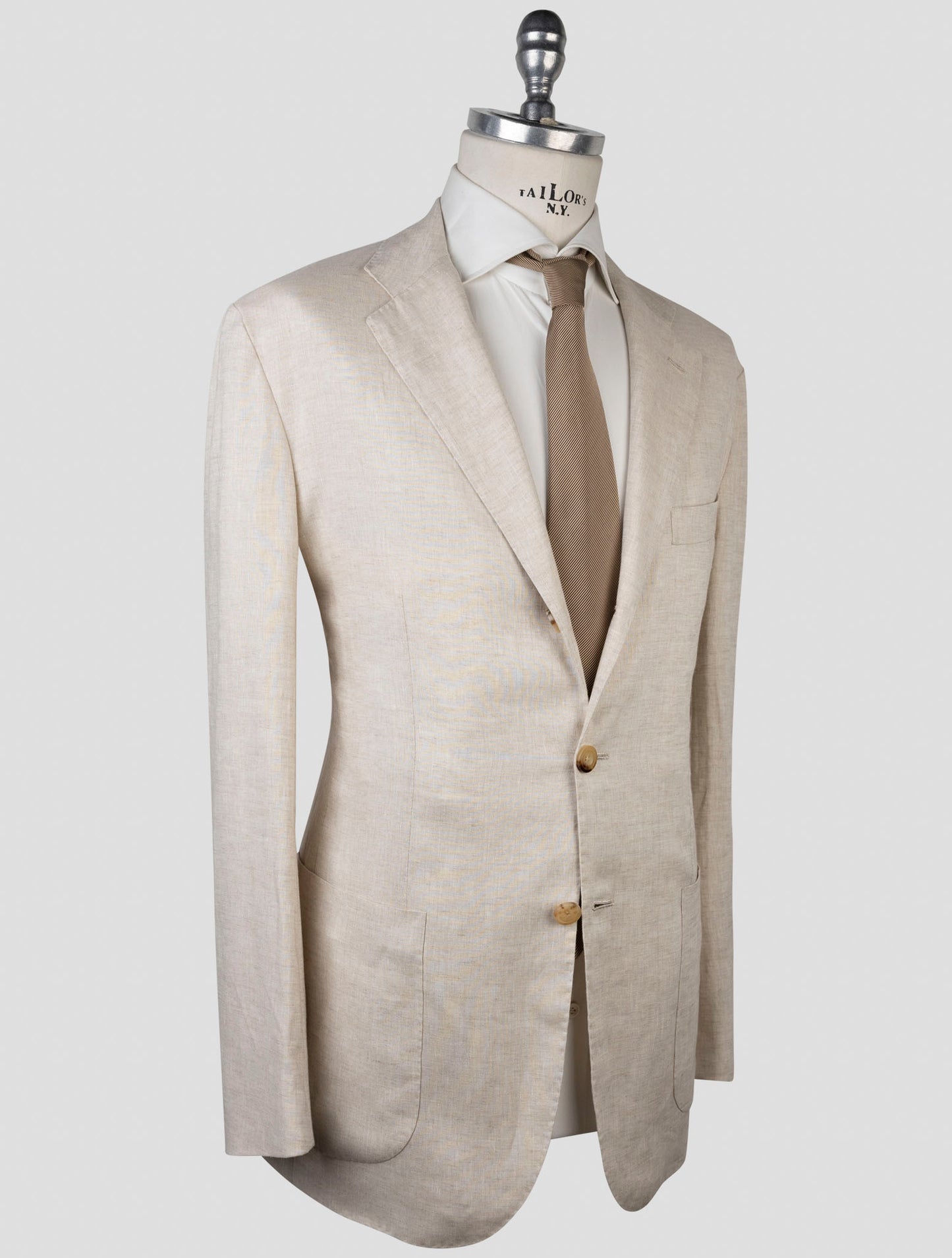 Kiton Beige Linen Blazer