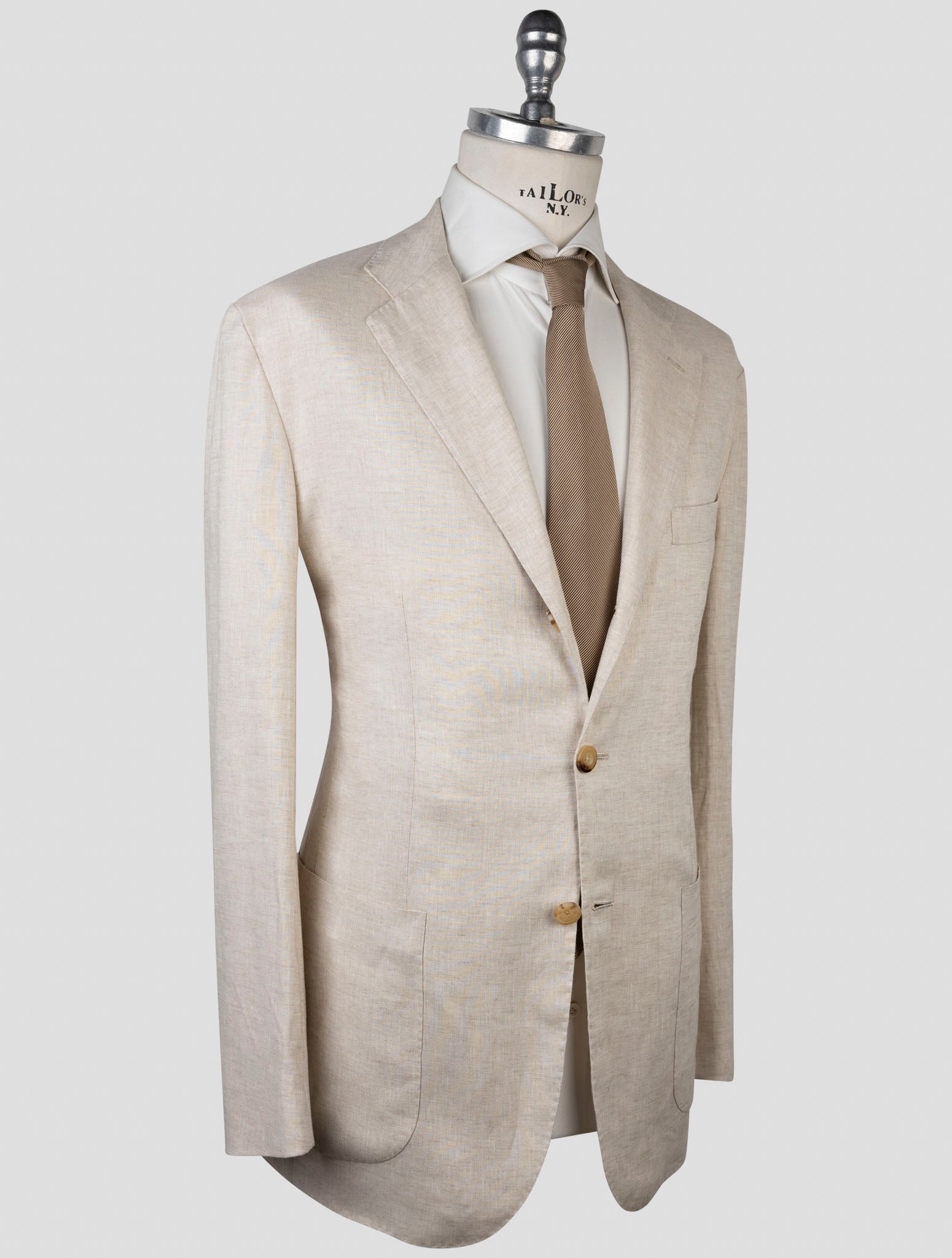 Kiton Beige Linen Blazer