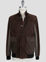 Kiton Brown Leather Coat