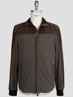 Kiton Brown Leather Pa Ea Coat