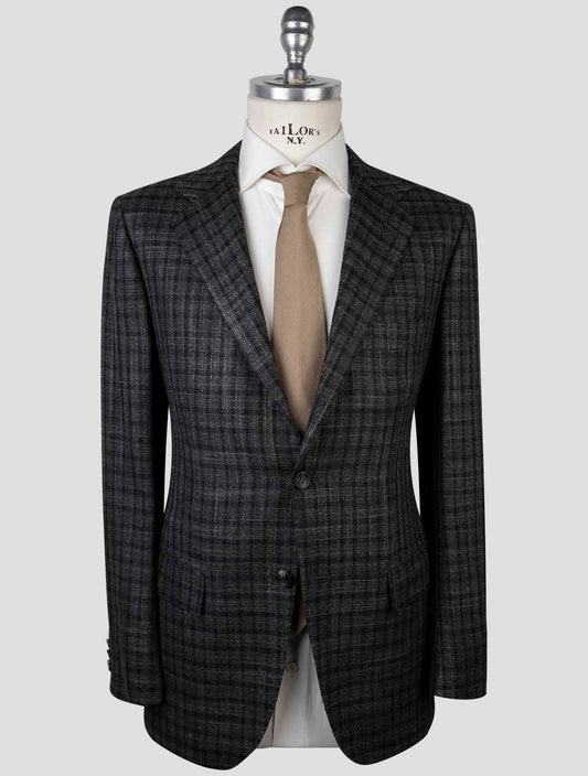 Kiton Brown Cashmere Silk Virgin Wool Blazer