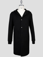 Kiton Black Wool Cashmere Overcoat