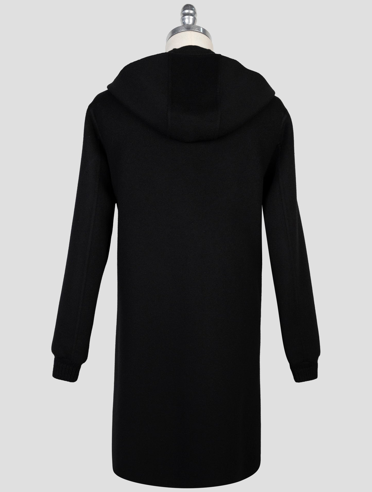 Kiton Black Wool Cashmere Overcoat