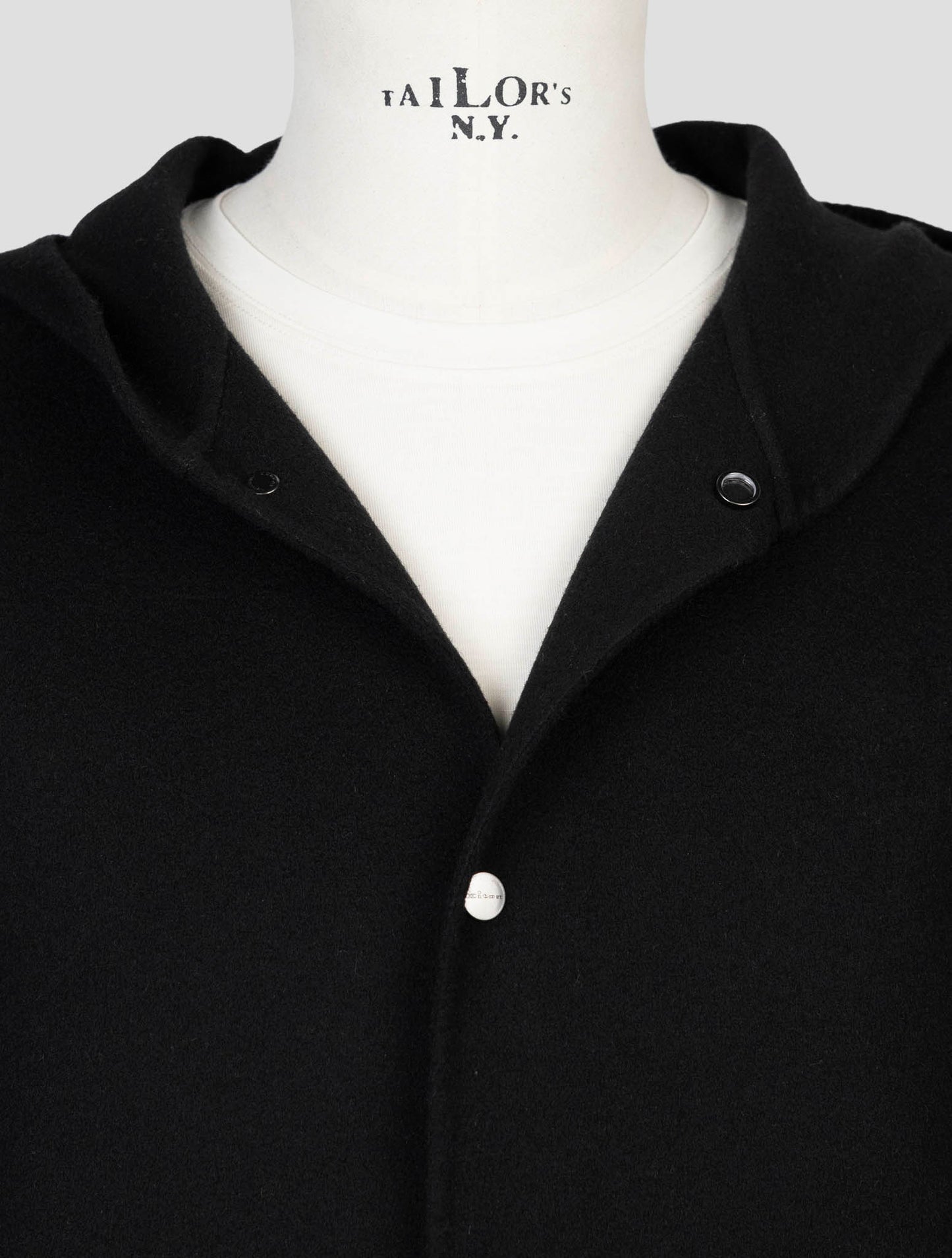Kiton Black Wool Cashmere Overcoat