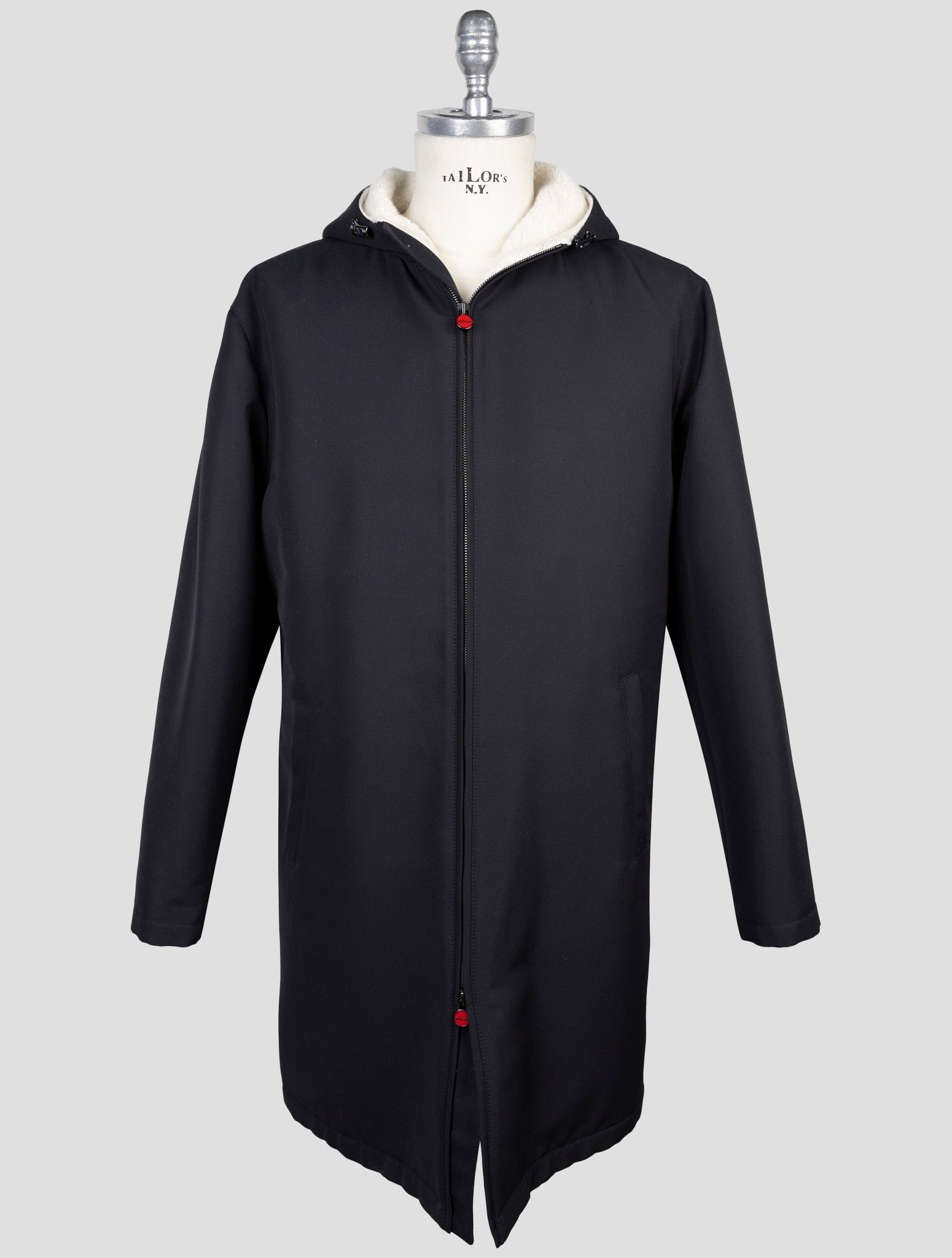Kiton Blue Wool Pa Overcoat