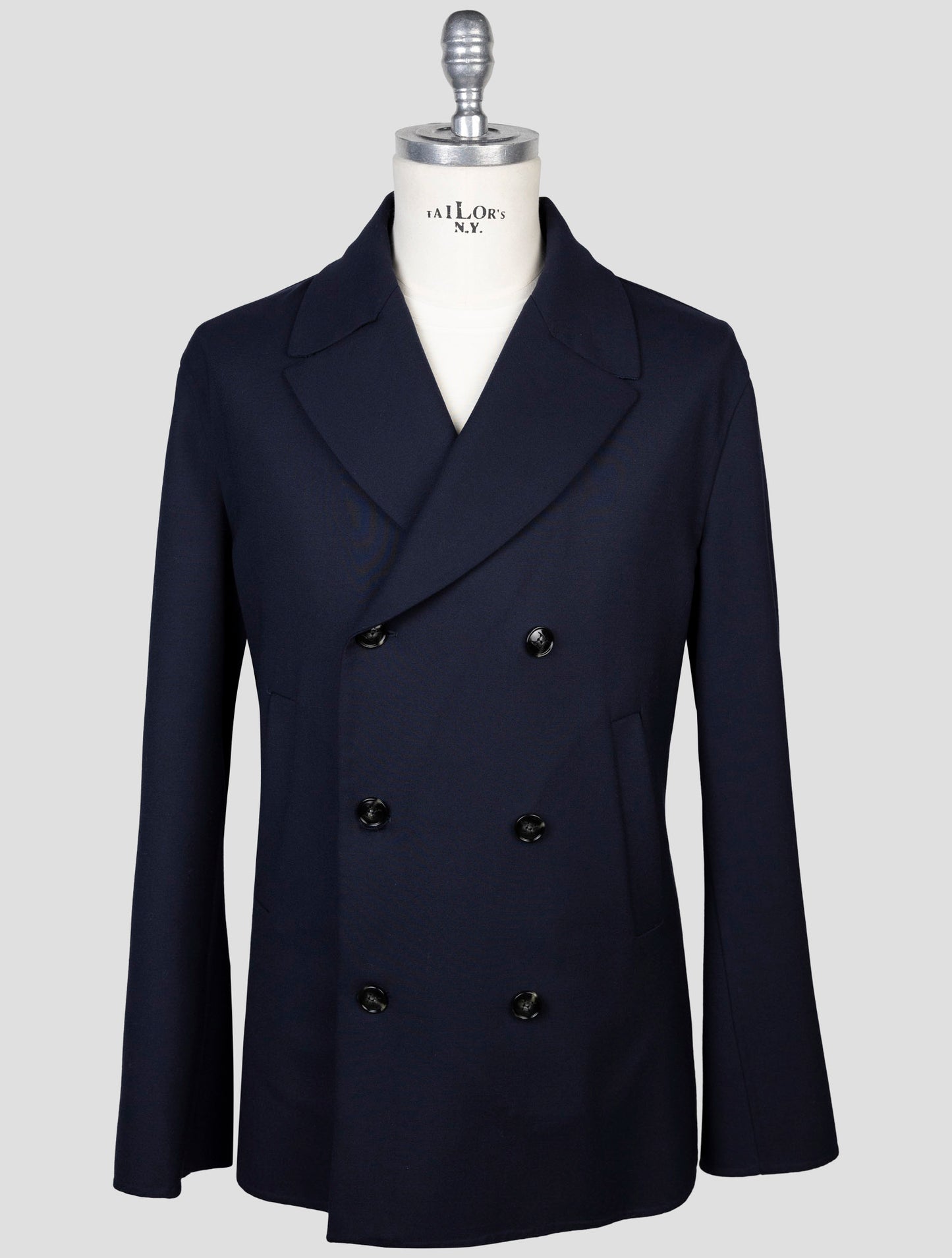 Kiton Blue Wool Pa Blazer