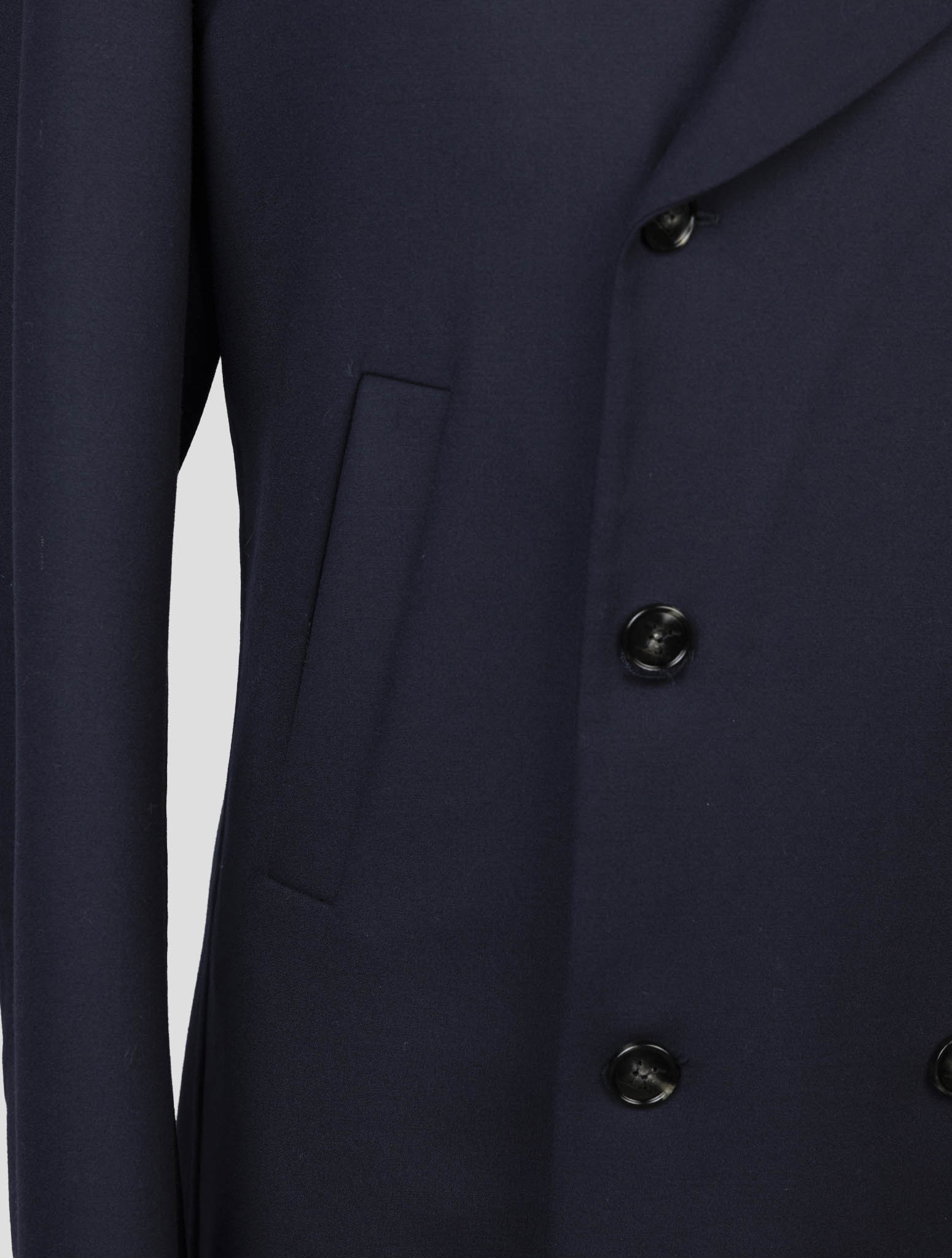 Kiton Blue Wool Pa Blazer