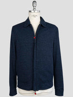 Kiton Blue Cotton Virgin Wool Linen Pl Pa Reverse Coat