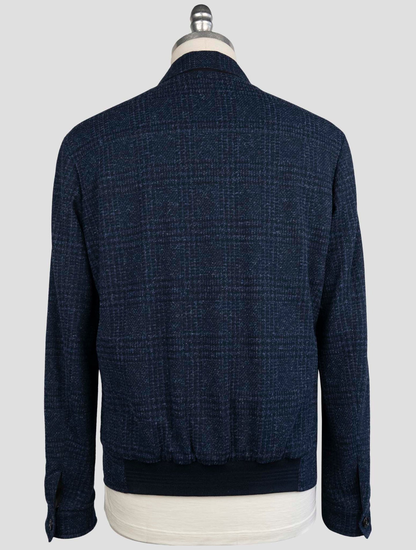 Kiton Blue Cotton Virgin Wool Linen Pl Pa Reverse Coat