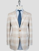 Kiton Brown Cashmere Virgin Wool Silk Cotton Pa Blazer