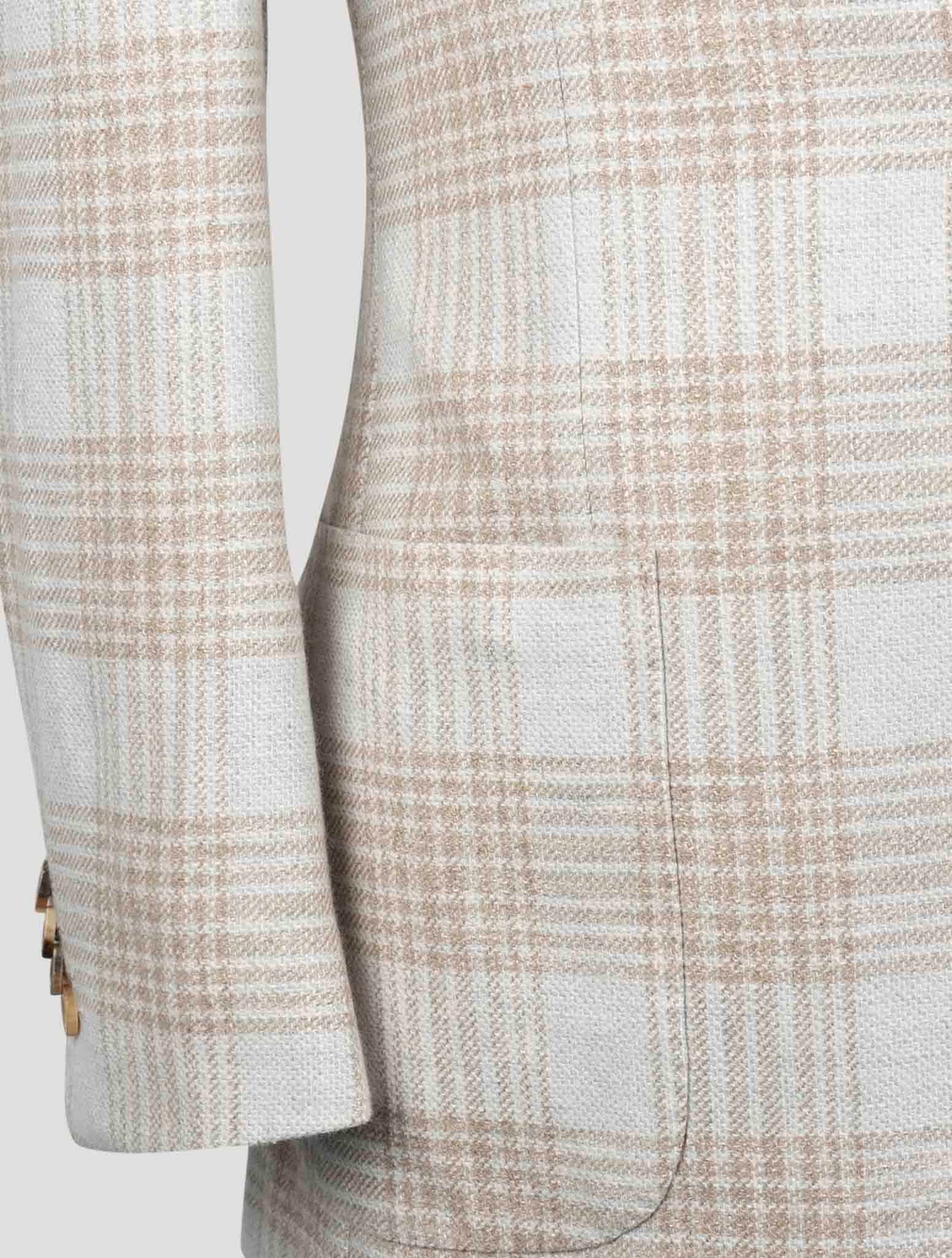 Kiton Brown Cashmere Virgin Wool Silk Cotton Pa Blazer