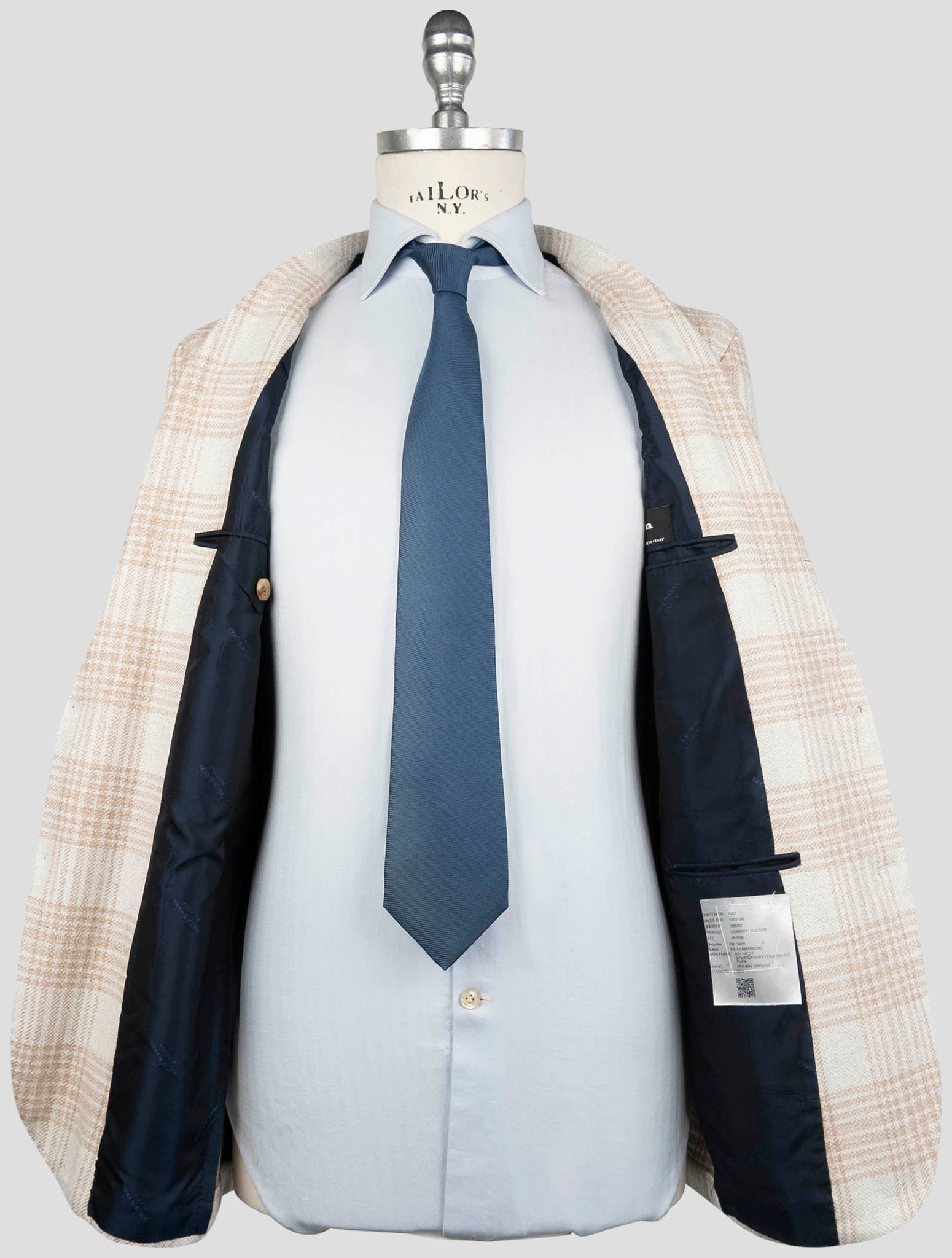 Kiton Brown Cashmere Virgin Wool Silk Cotton Pa Blazer