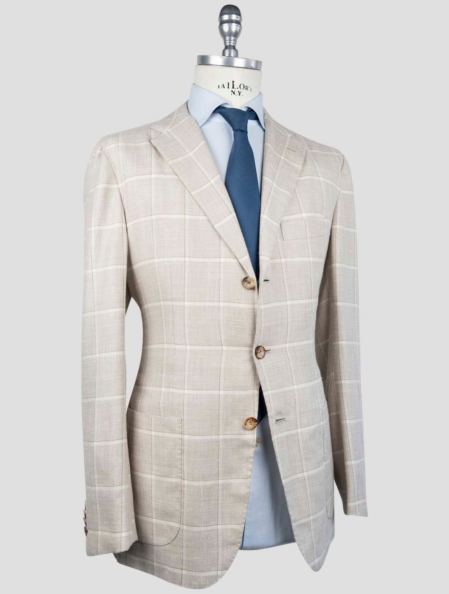 Kiton Brown Cashmere Silk Virgin Wool Pa Blazer