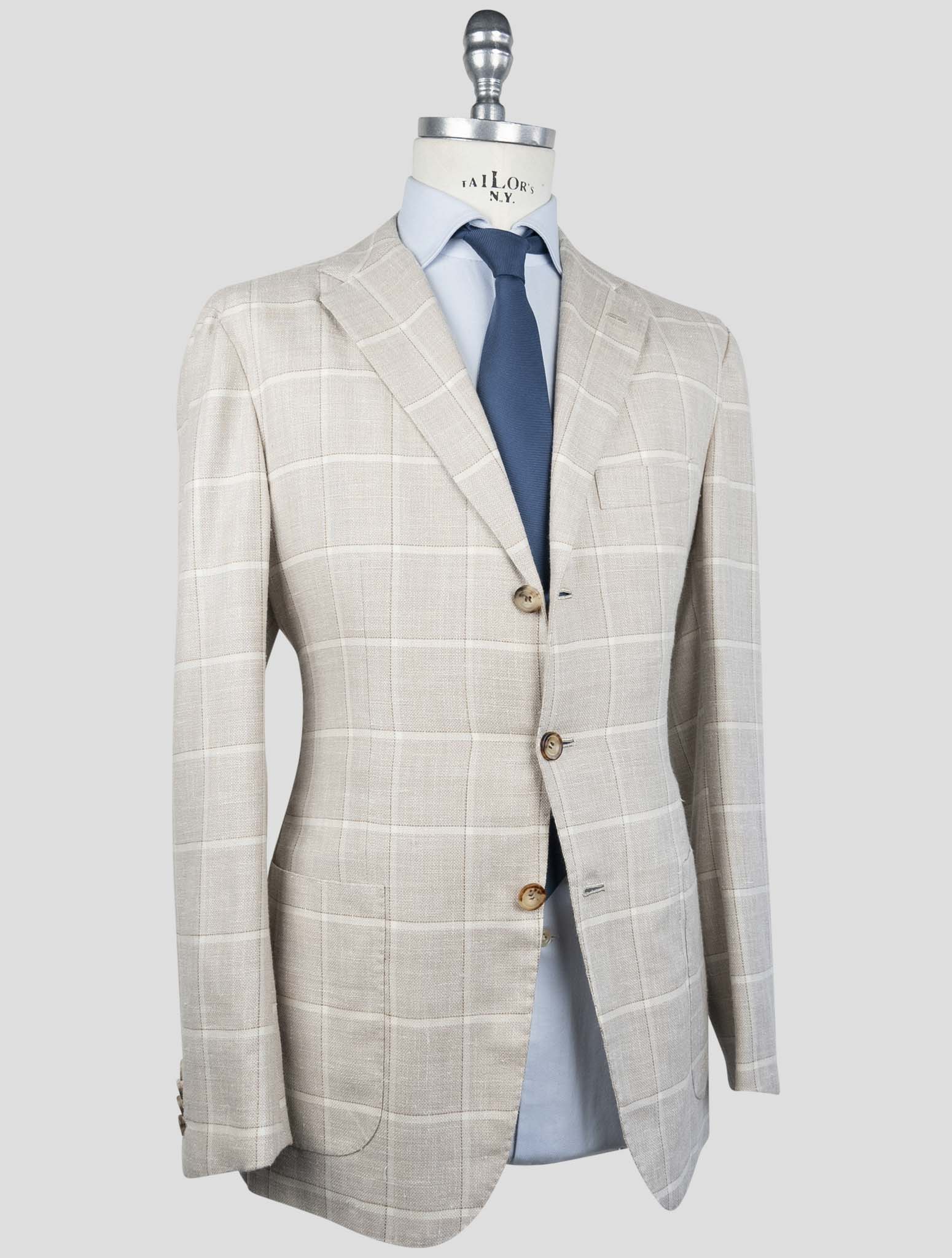 Kiton Brown Cashmere Silk Virgin Wool Pa Blazer