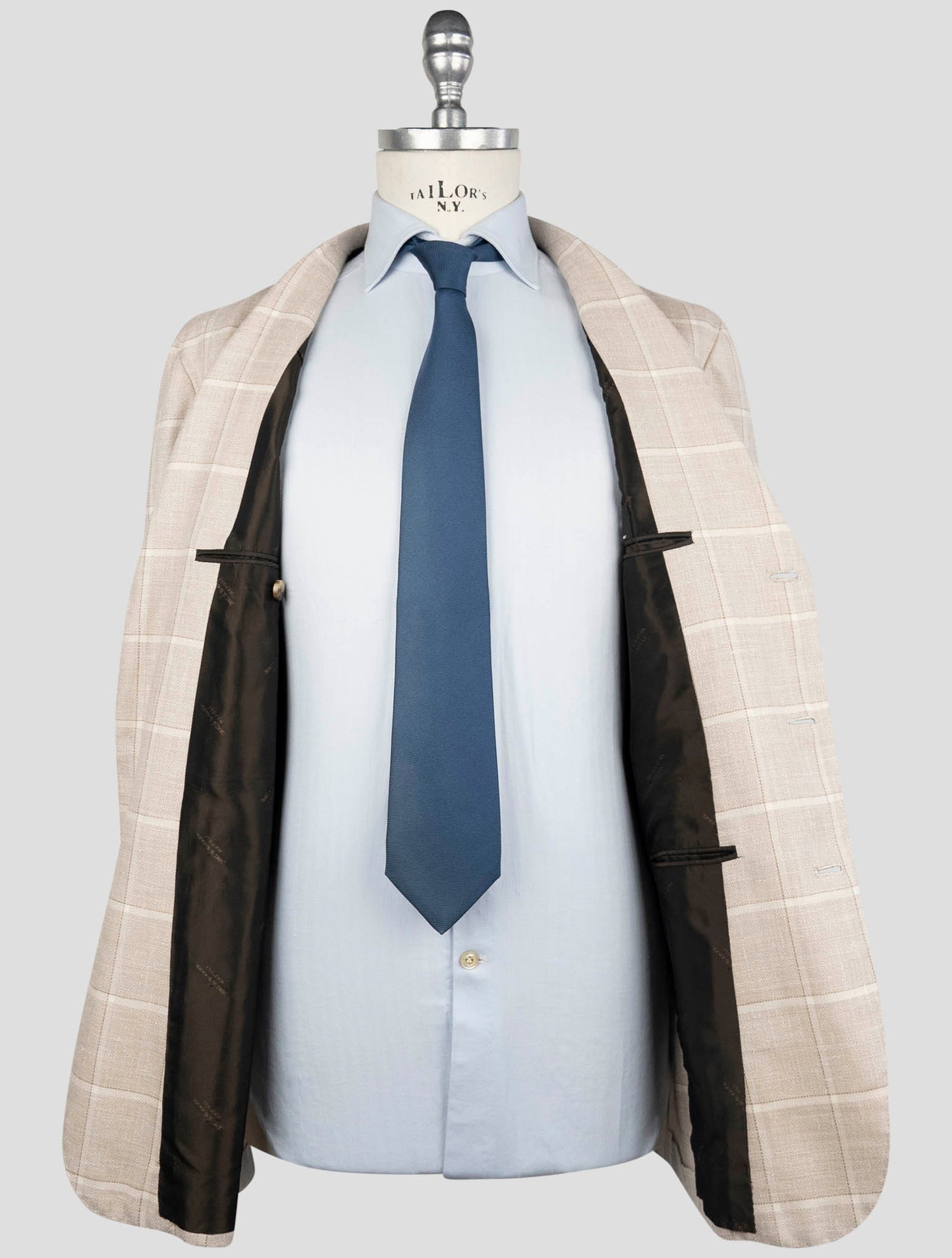 Kiton Brown Cashmere Silk Virgin Wool Pa Blazer