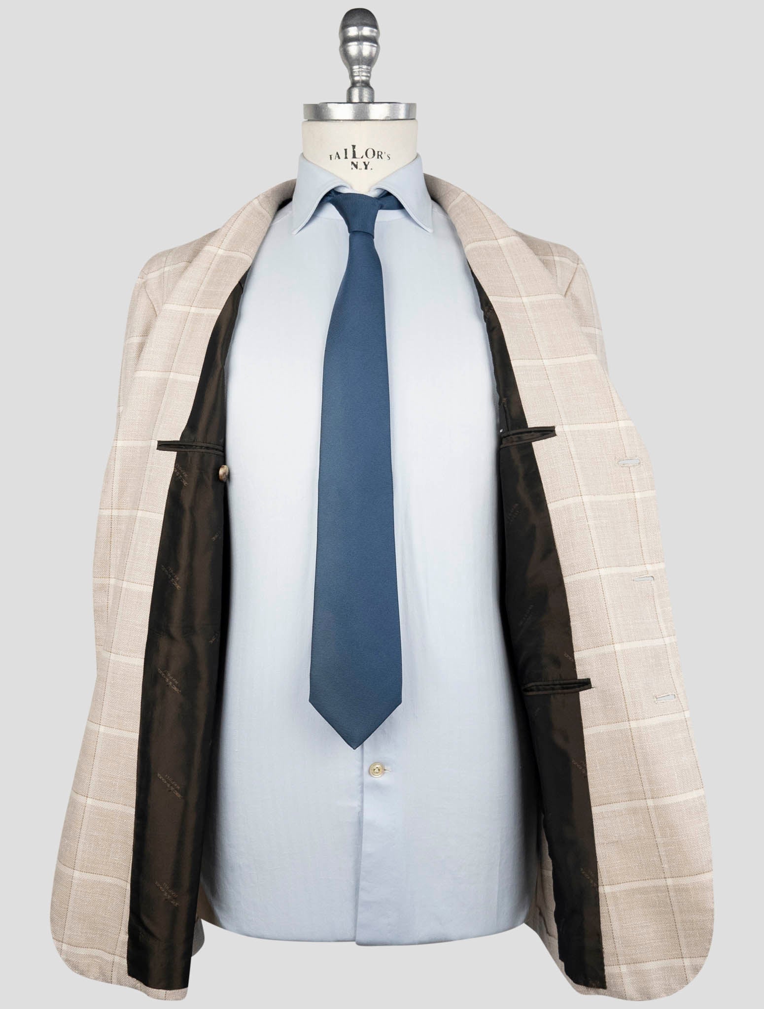 Kiton Brown Cashmere Silk Virgin Wool Pa Blazer