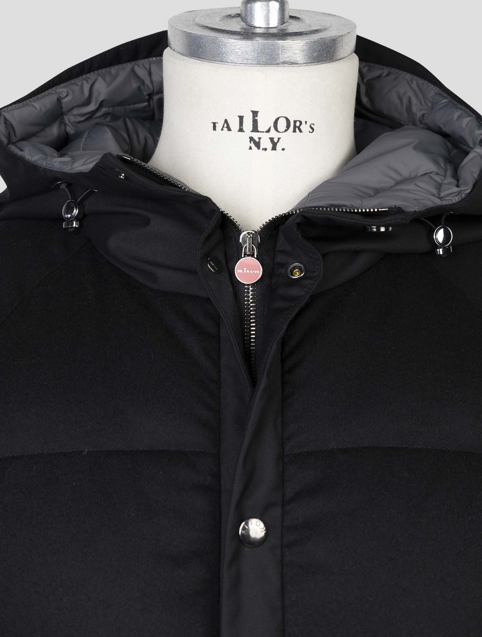 kiton Black Cashmere Ea Coat