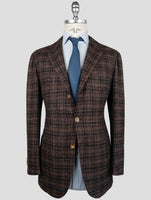 Kiton Brown Cashmere Virgin Wool Silk Linen Blazer