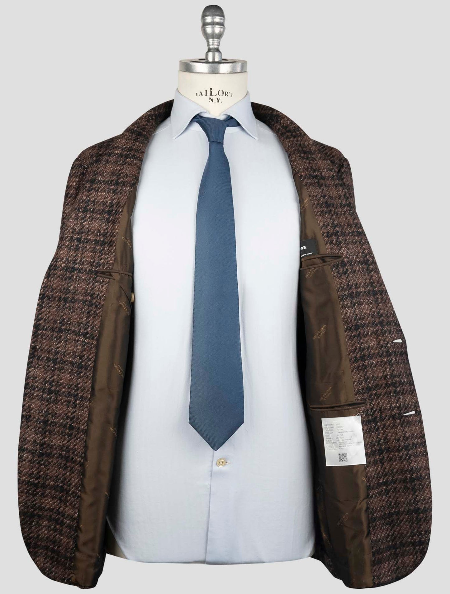 Kiton Brown Cashmere Virgin Wool Silk Linen Blazer