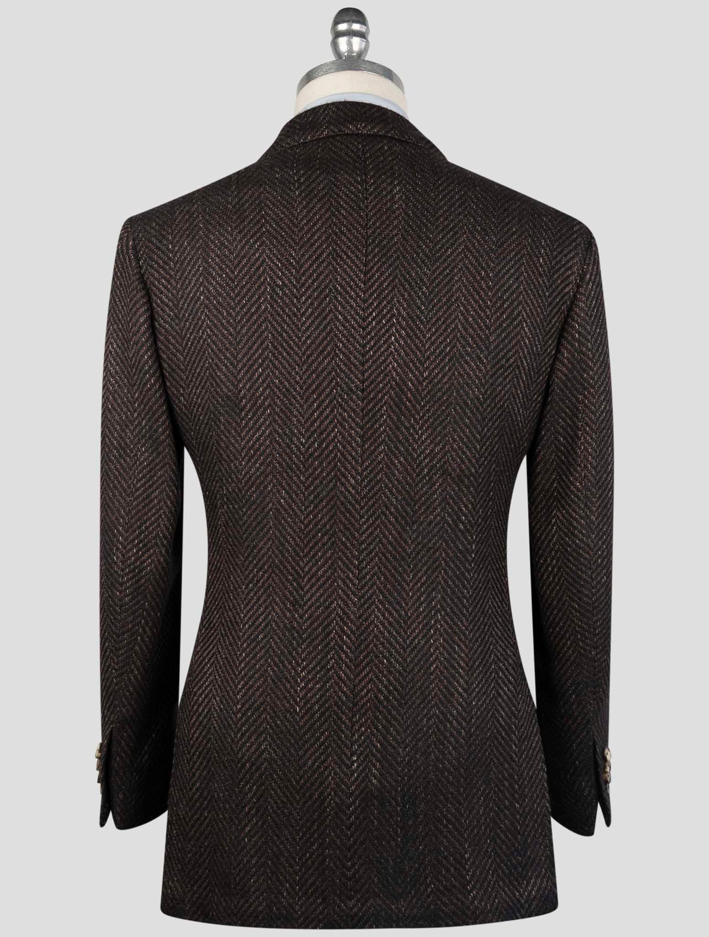 Kiton Brown Blue Cashmere Virgin Wool Silk Linen Blazer