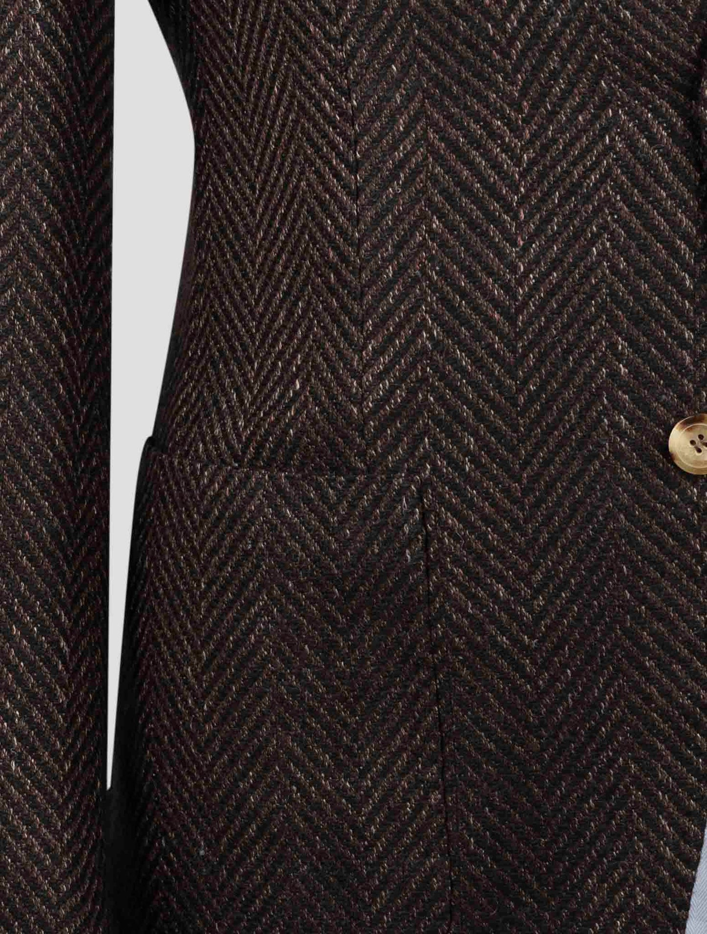 Kiton Brown Blue Cashmere Virgin Wool Silk Linen Blazer