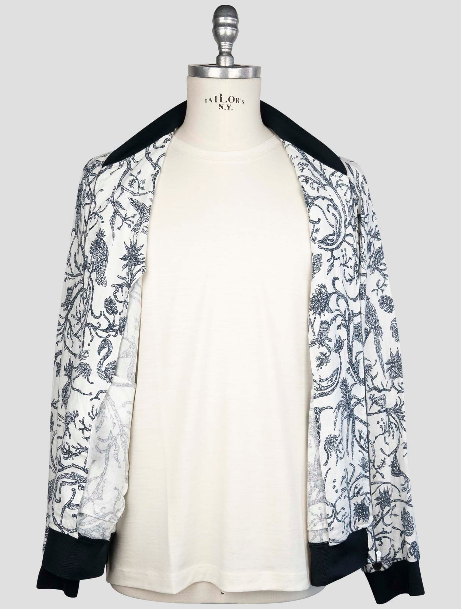 Kiton Blue White Linen Coat