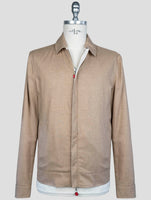 Kiton Brown Beige Silk Cashmere Wool Pl Silk Ea Reverse Coat